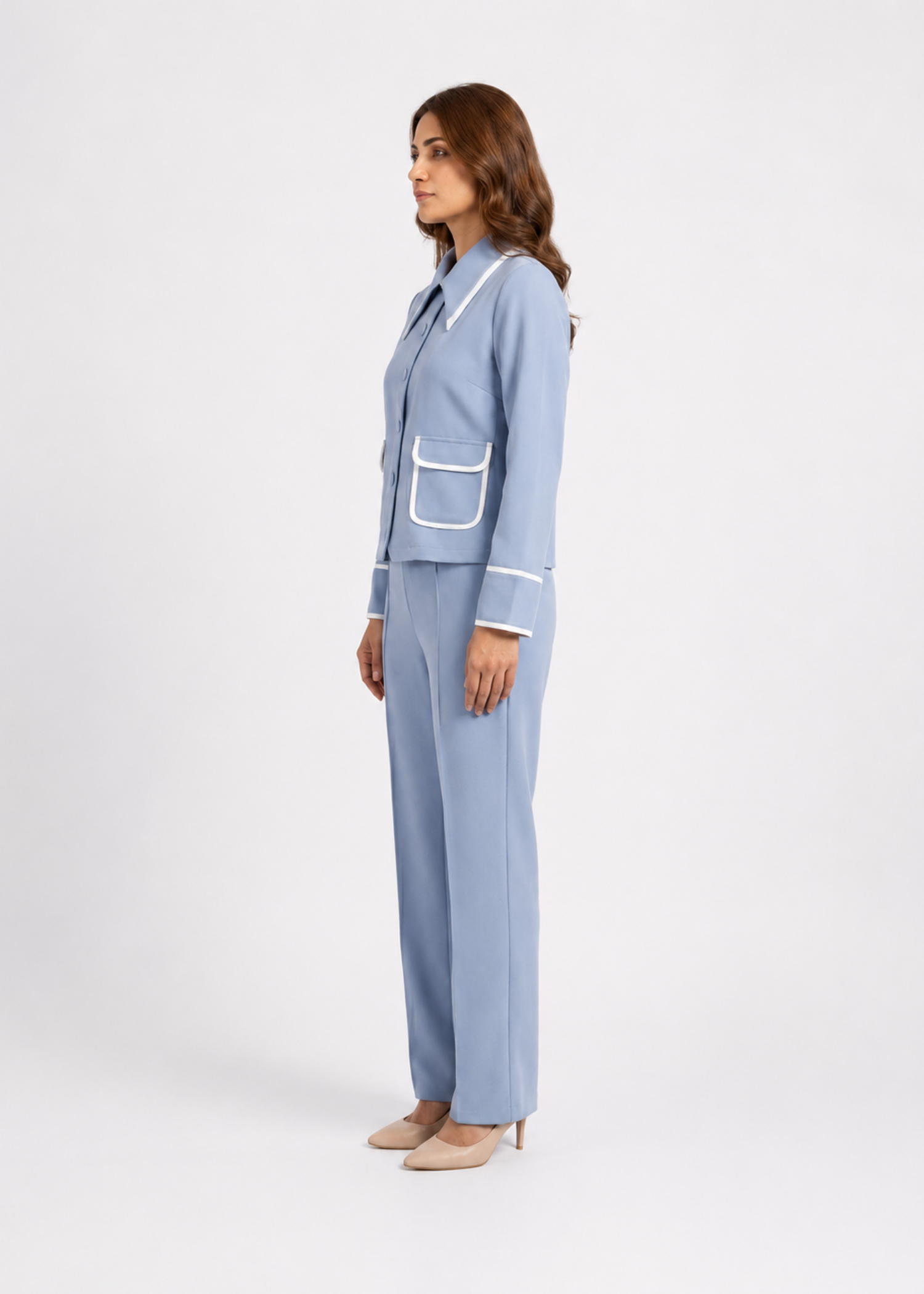 crepe Co Ord Sets in Cloud blue