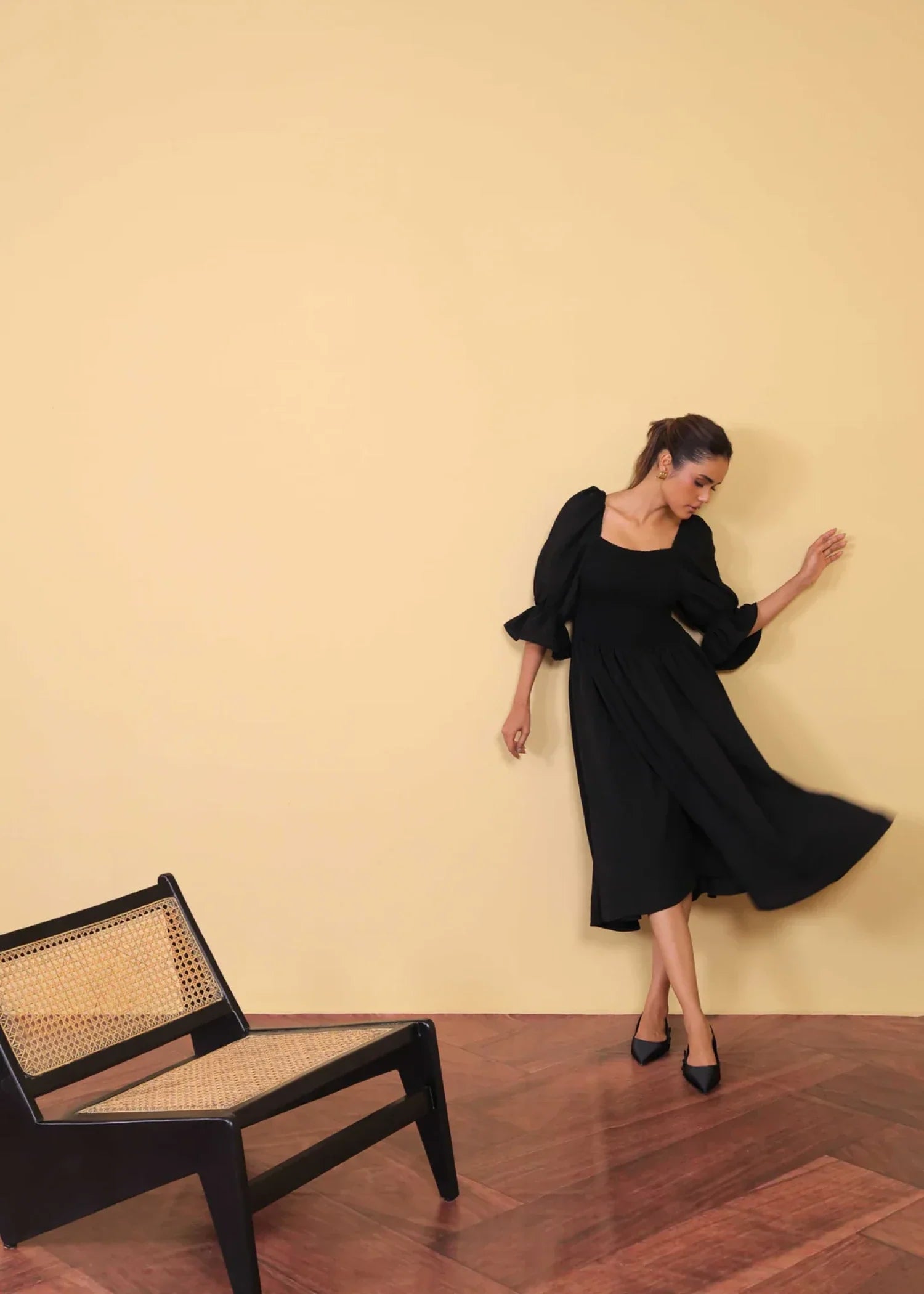 polyester Dress in Black