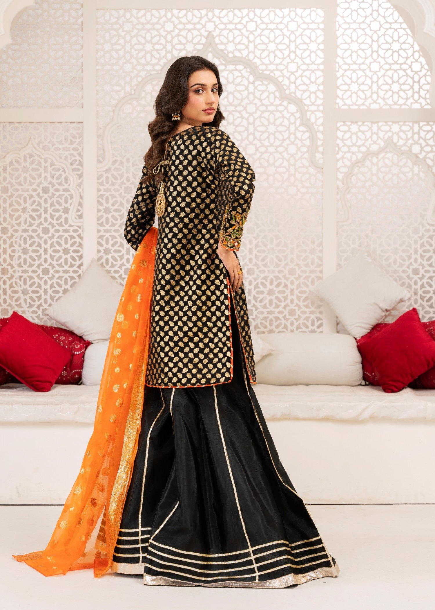 chiffon Sharara in Black