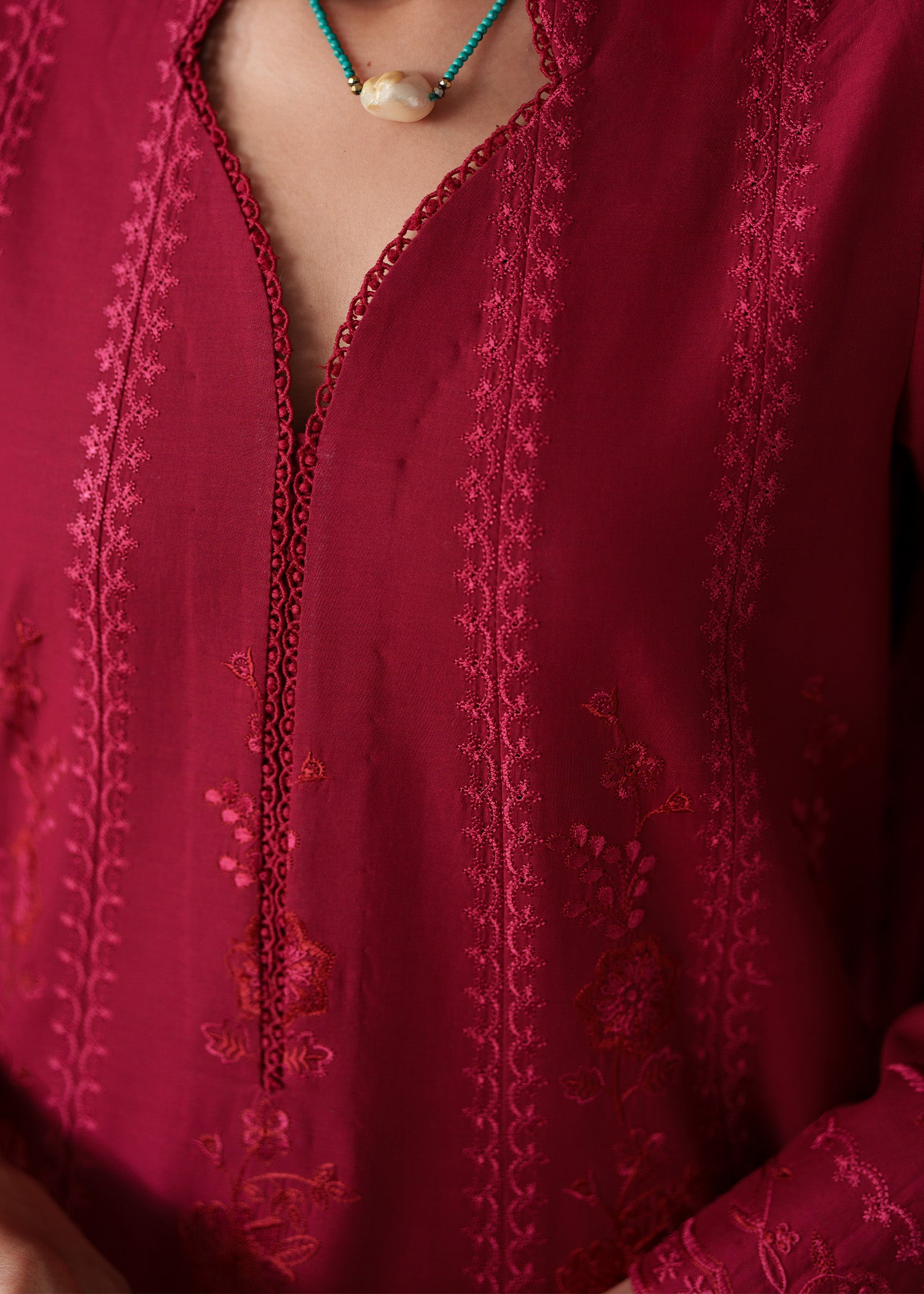 lawn Pishwas in Red