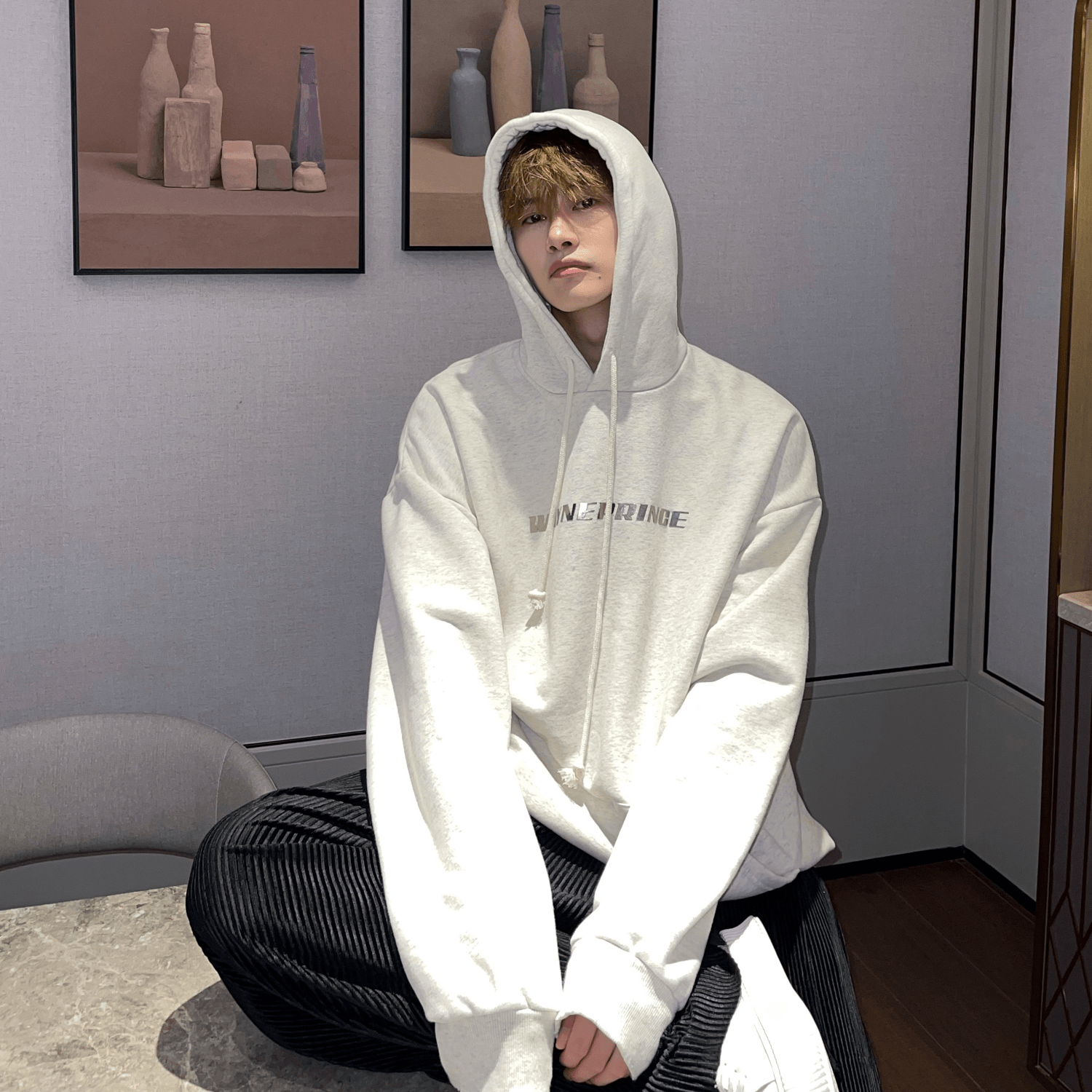 Korean Metal Letter Design Sense of Simple Ins Sweater