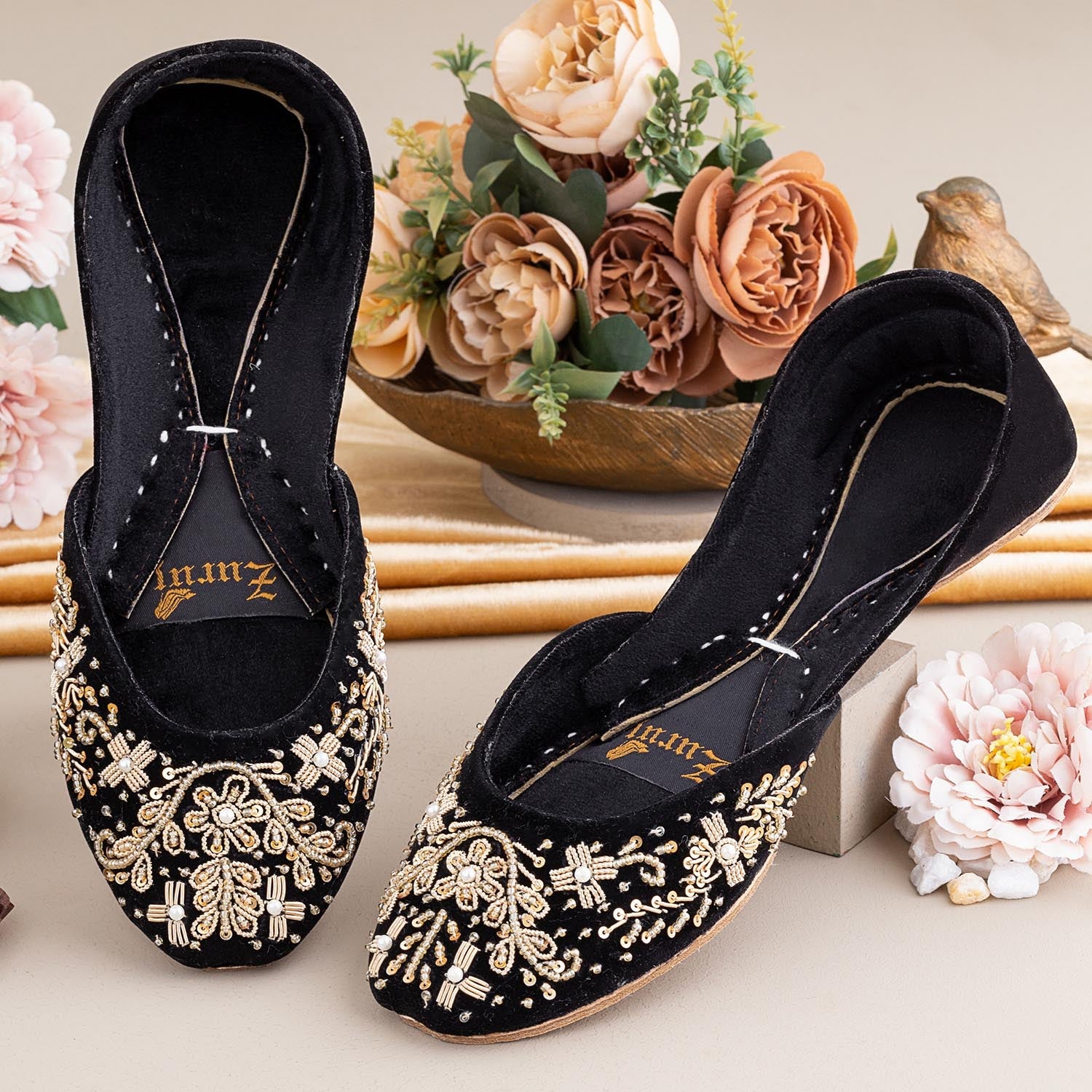 Khussa in Black by - High Quality Women Khussa JFF5909