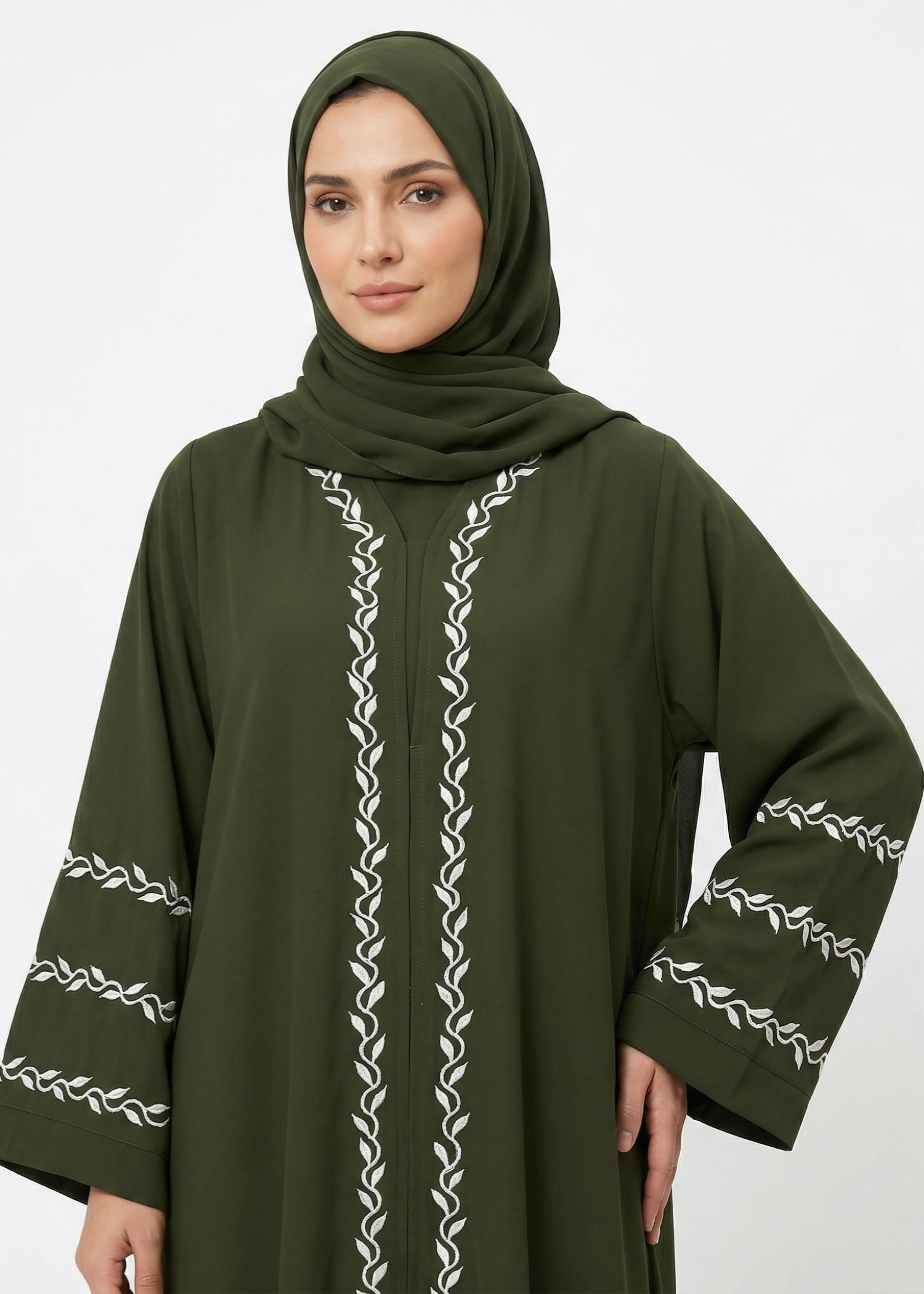 nidha Abaya in Army green