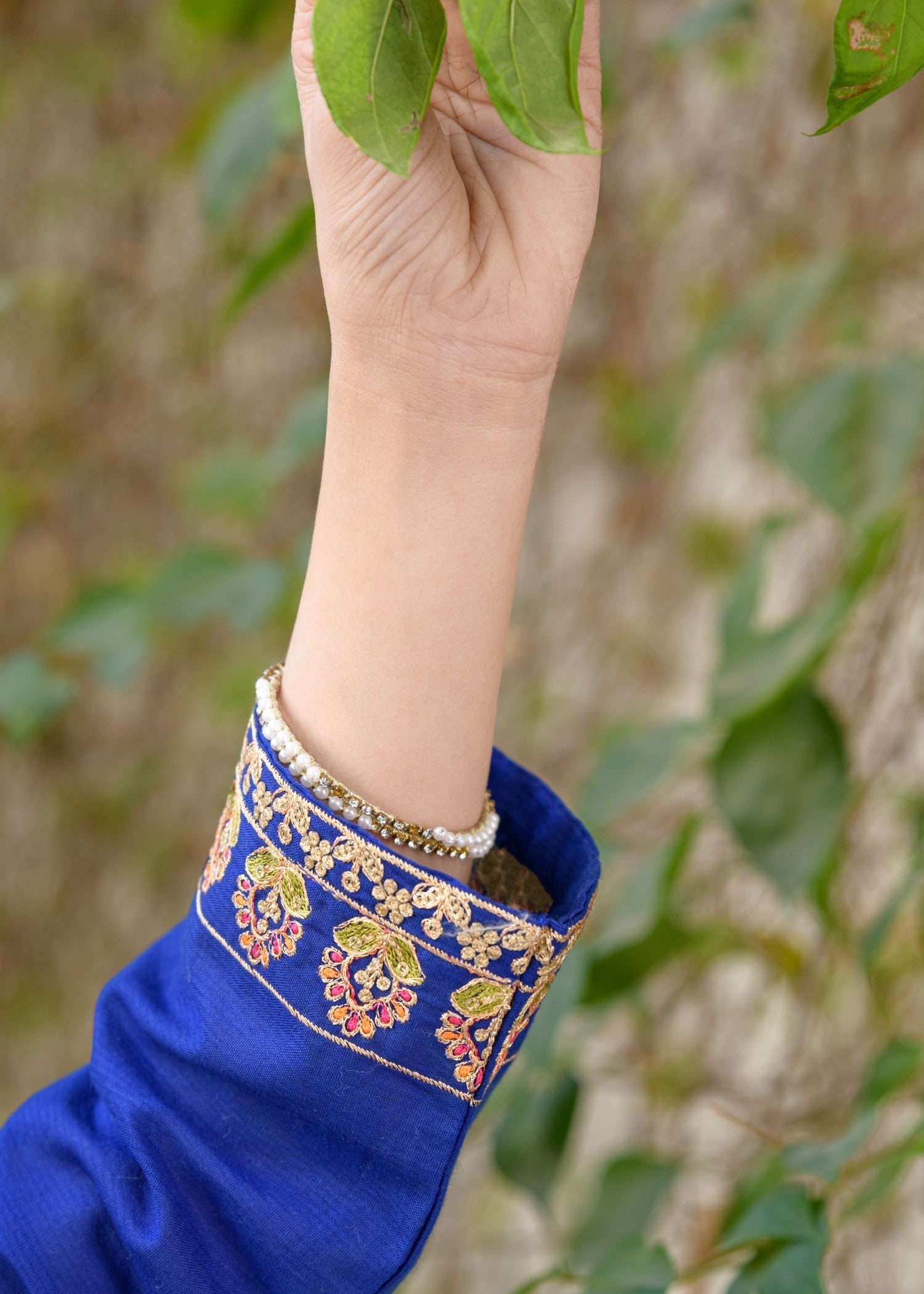 lawn Gharara in Royal blue