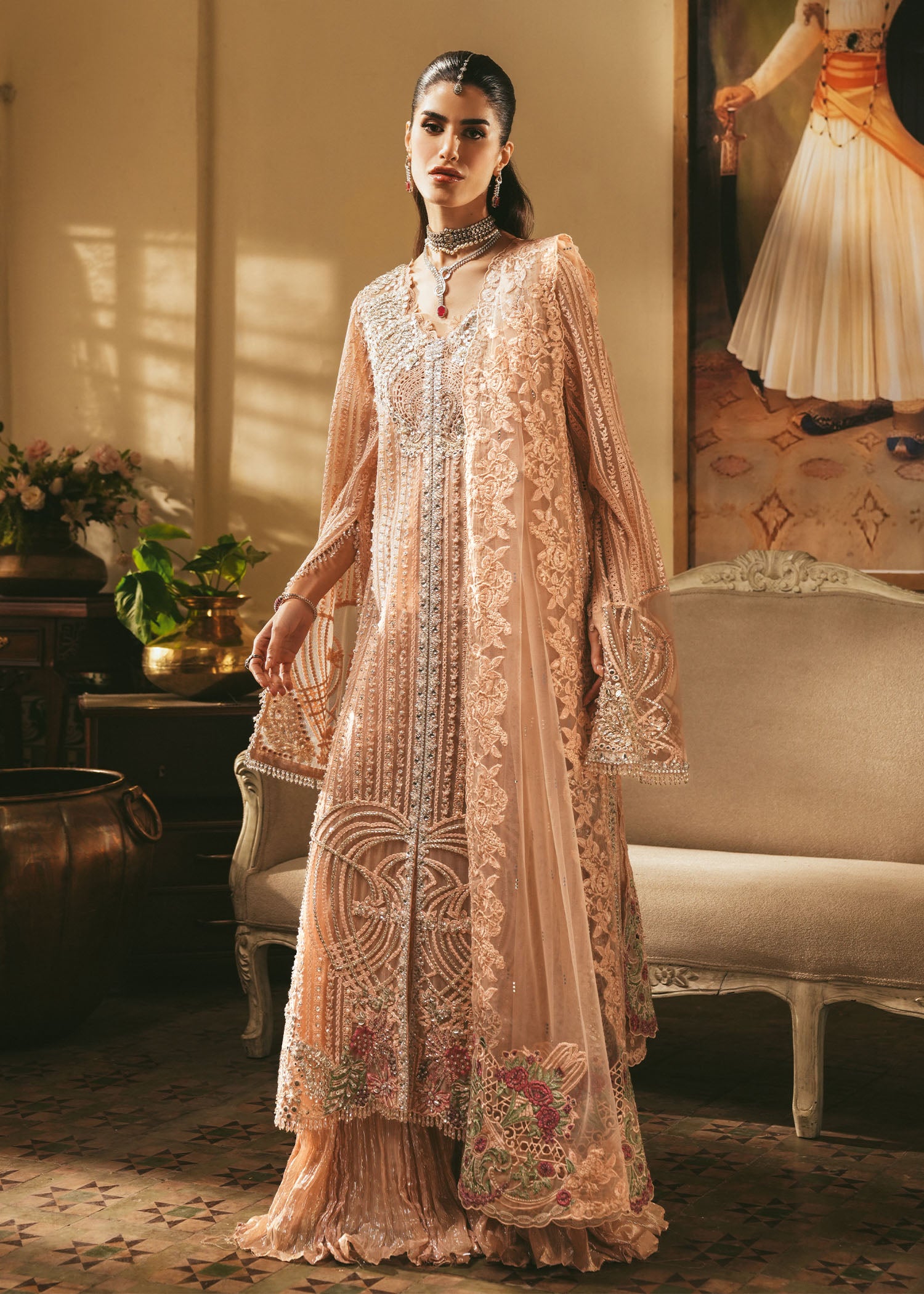 net Sharara in Pink