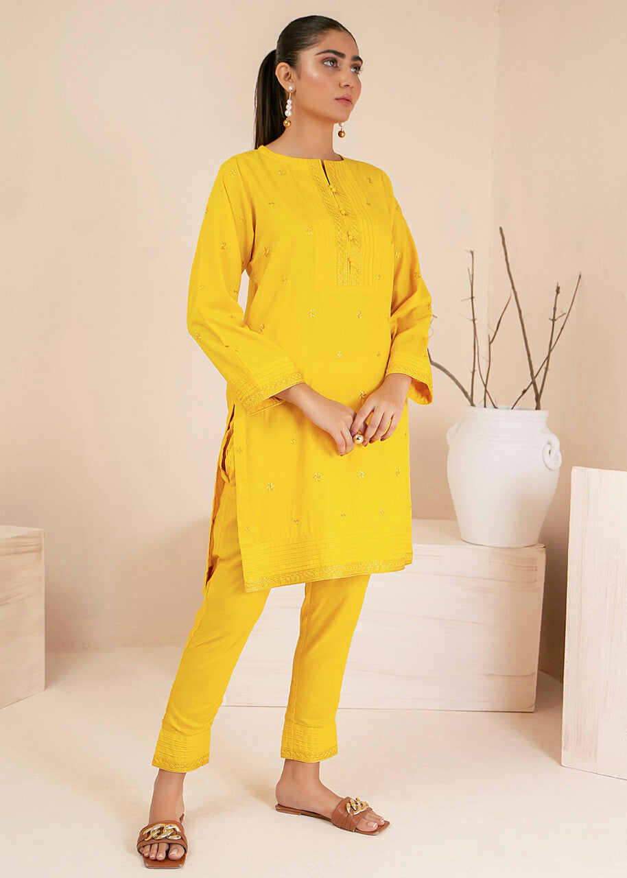 wash & wear Kurta Set in Yellow