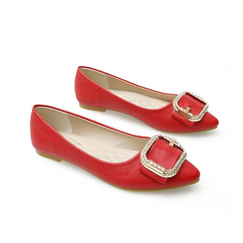 Pointed Toe Single Shoes Flat Korean Version of All-match Peas Shoes