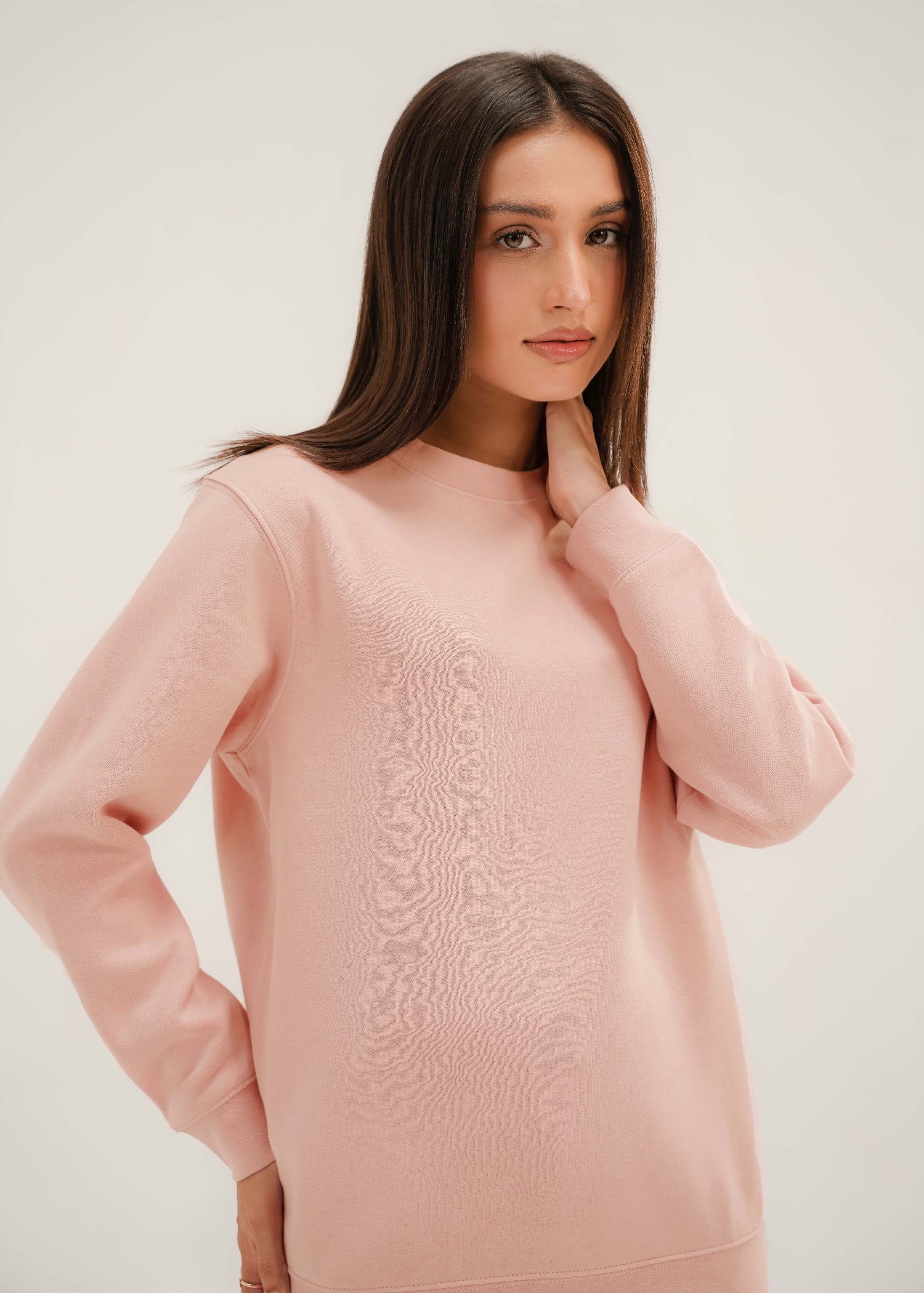 fleece Sweatshirt in Pale pink