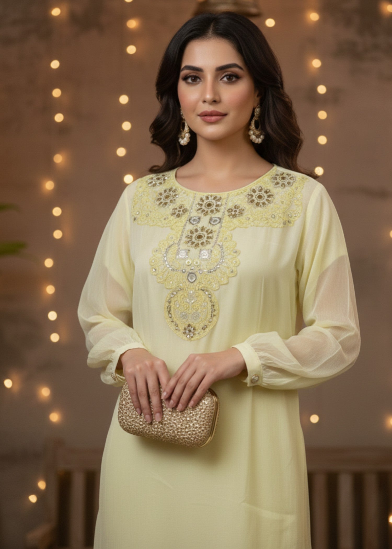 chiffon Co Ord Sets in Yellow