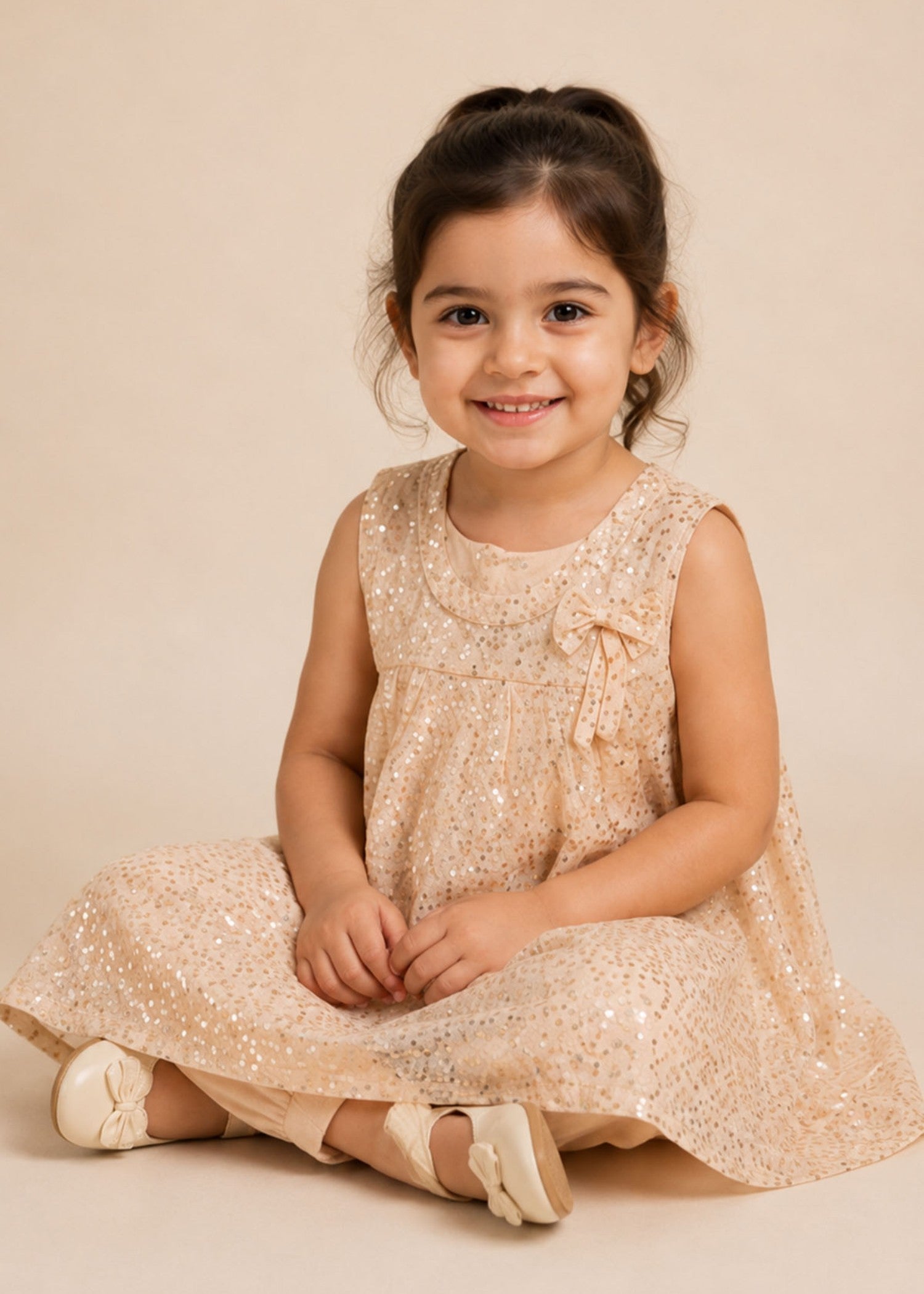 net Short Frock in Pink