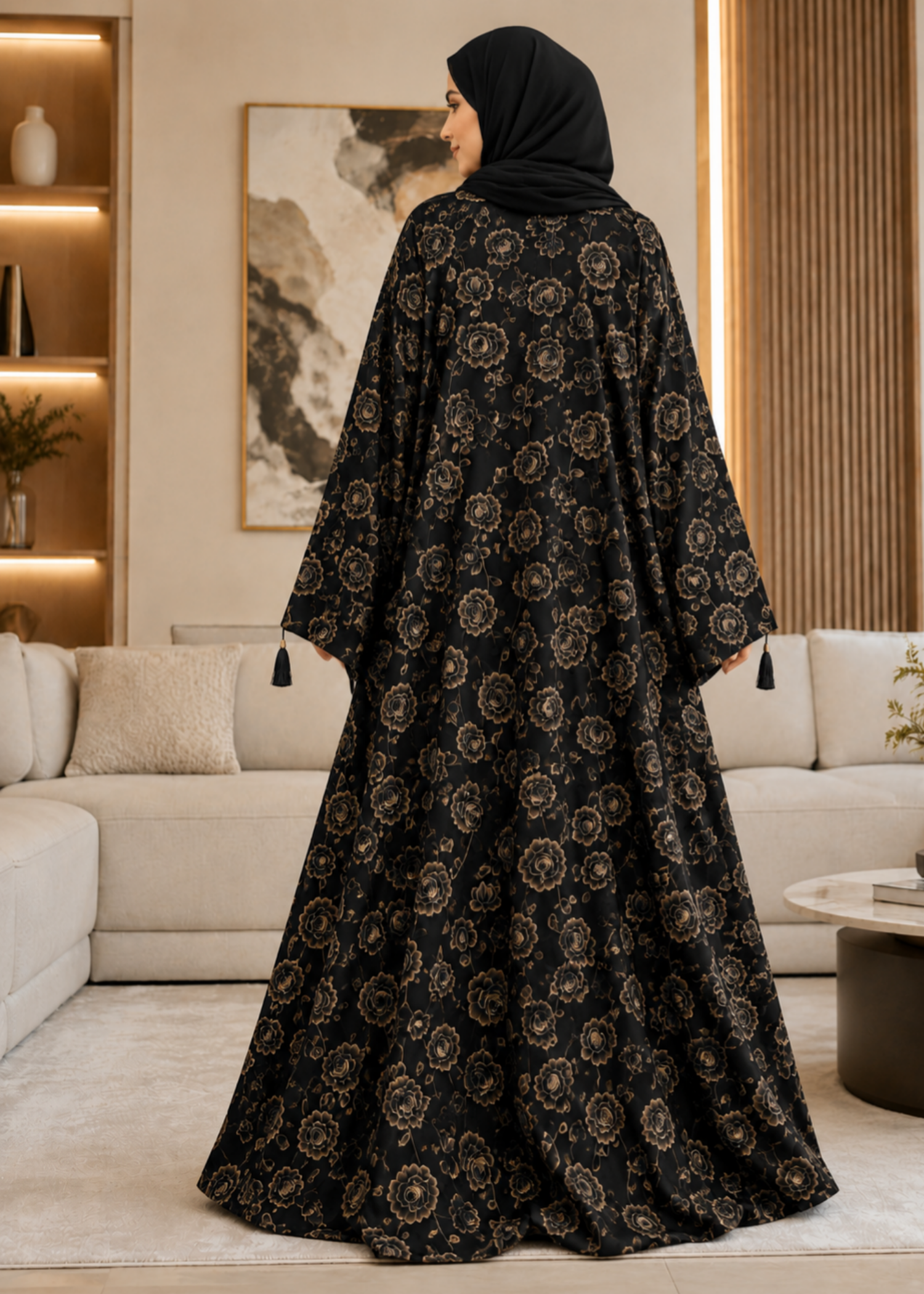 nidha Abaya in Black, sage green
