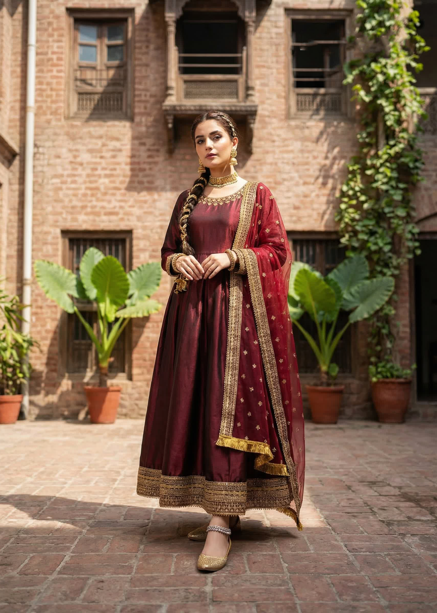 kattan silk Maxi in Burgundy