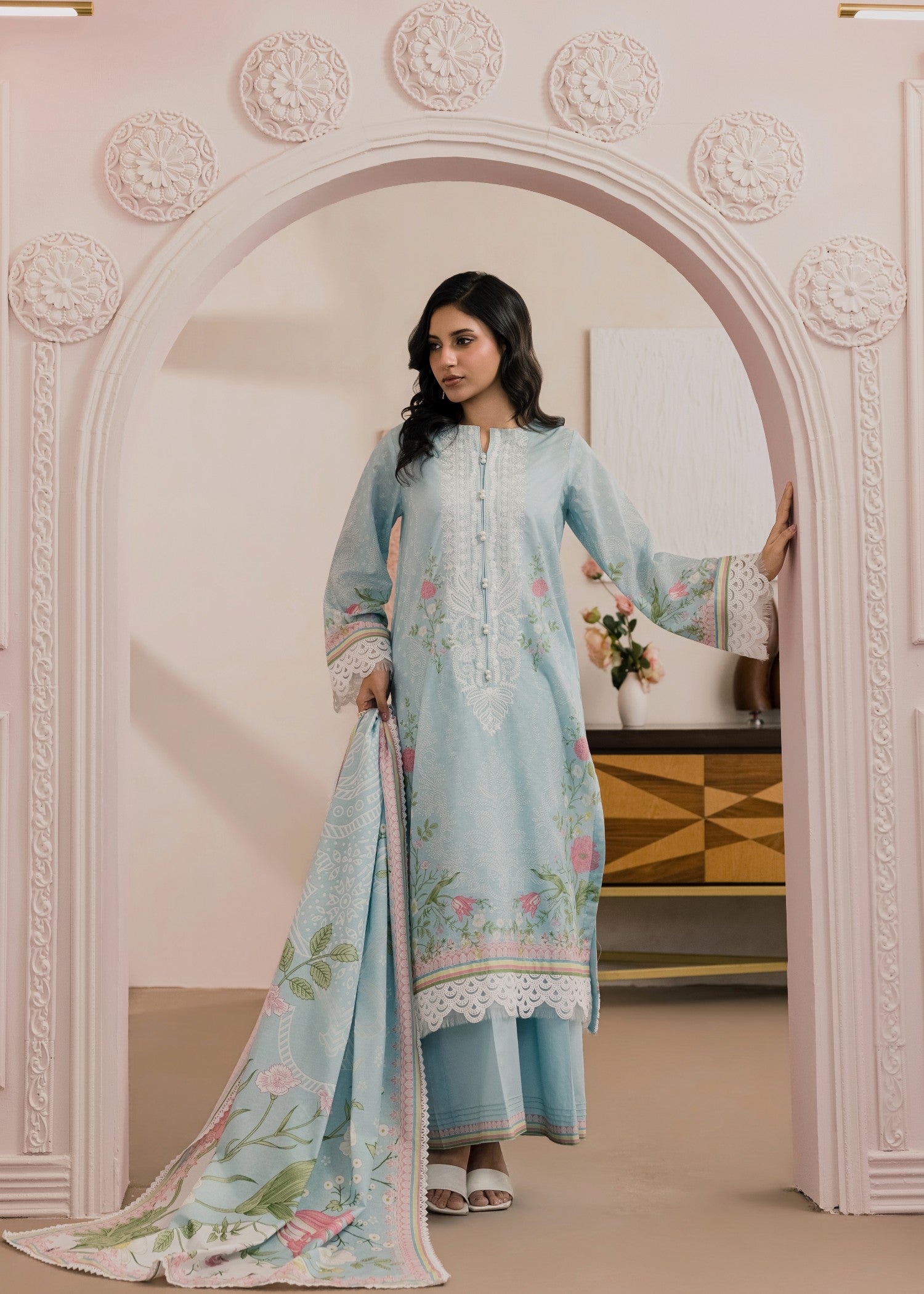 lawn Unstitched in Powder blue