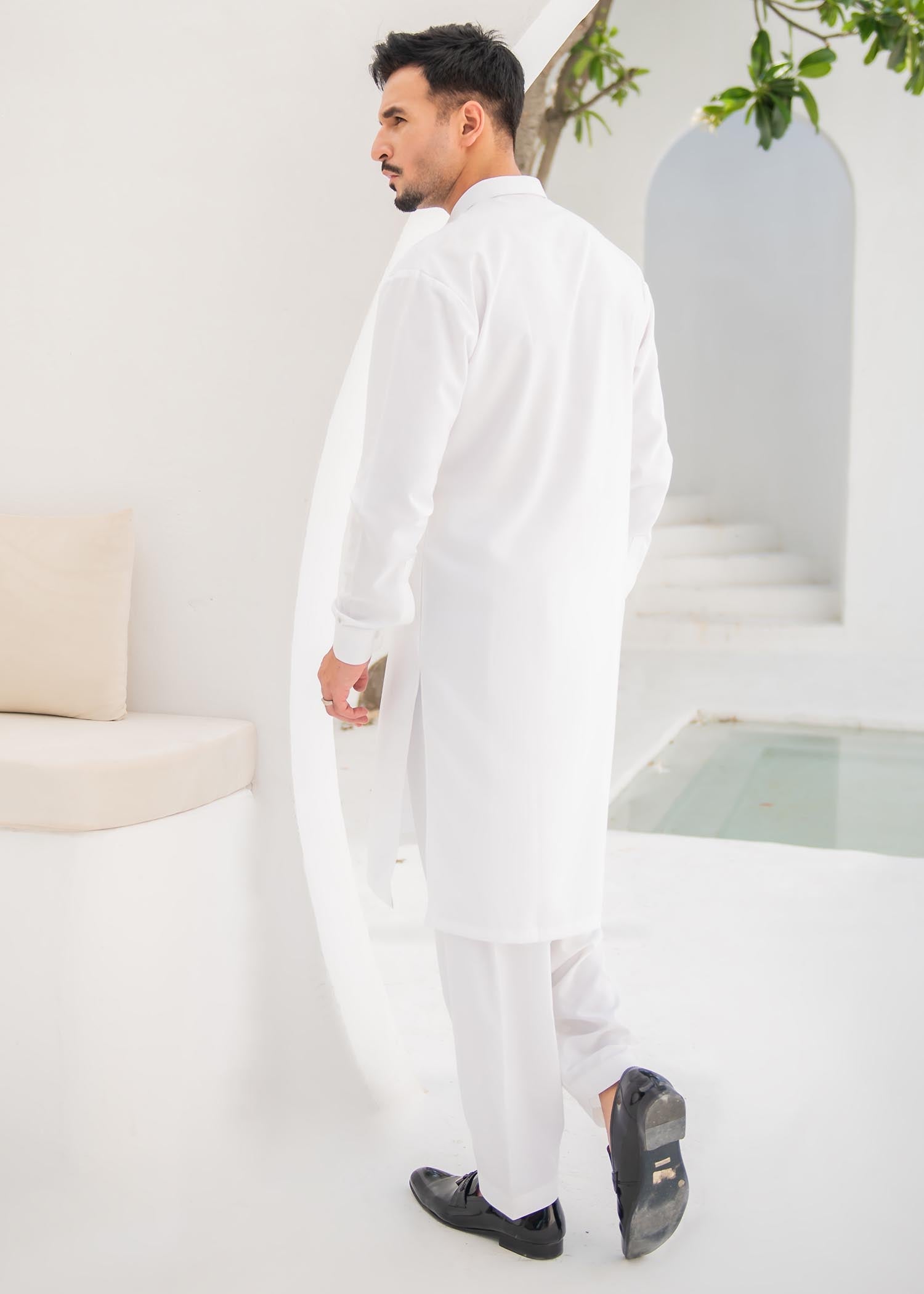 wash & wear Kurta Set in White