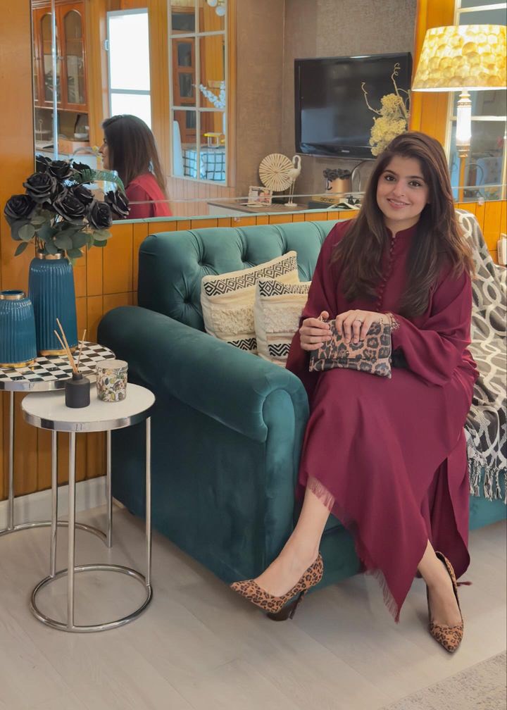 georgette Kurta Set in Burgundy