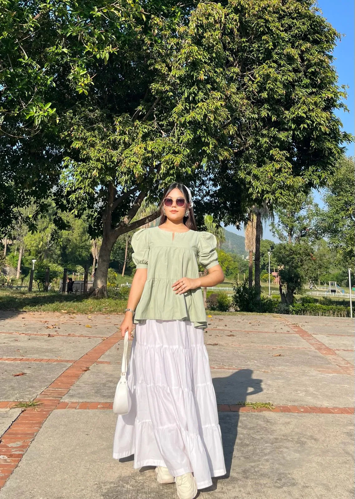 cotton Top in Tea green