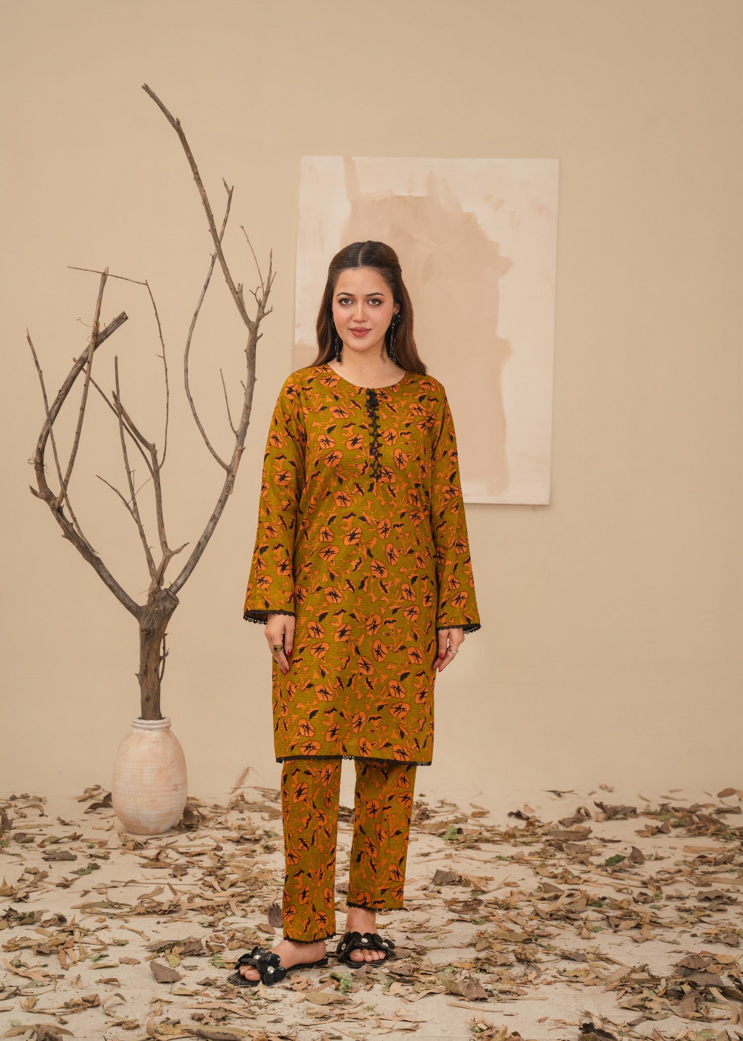 lawn Co Ord Sets in Yellow ochre