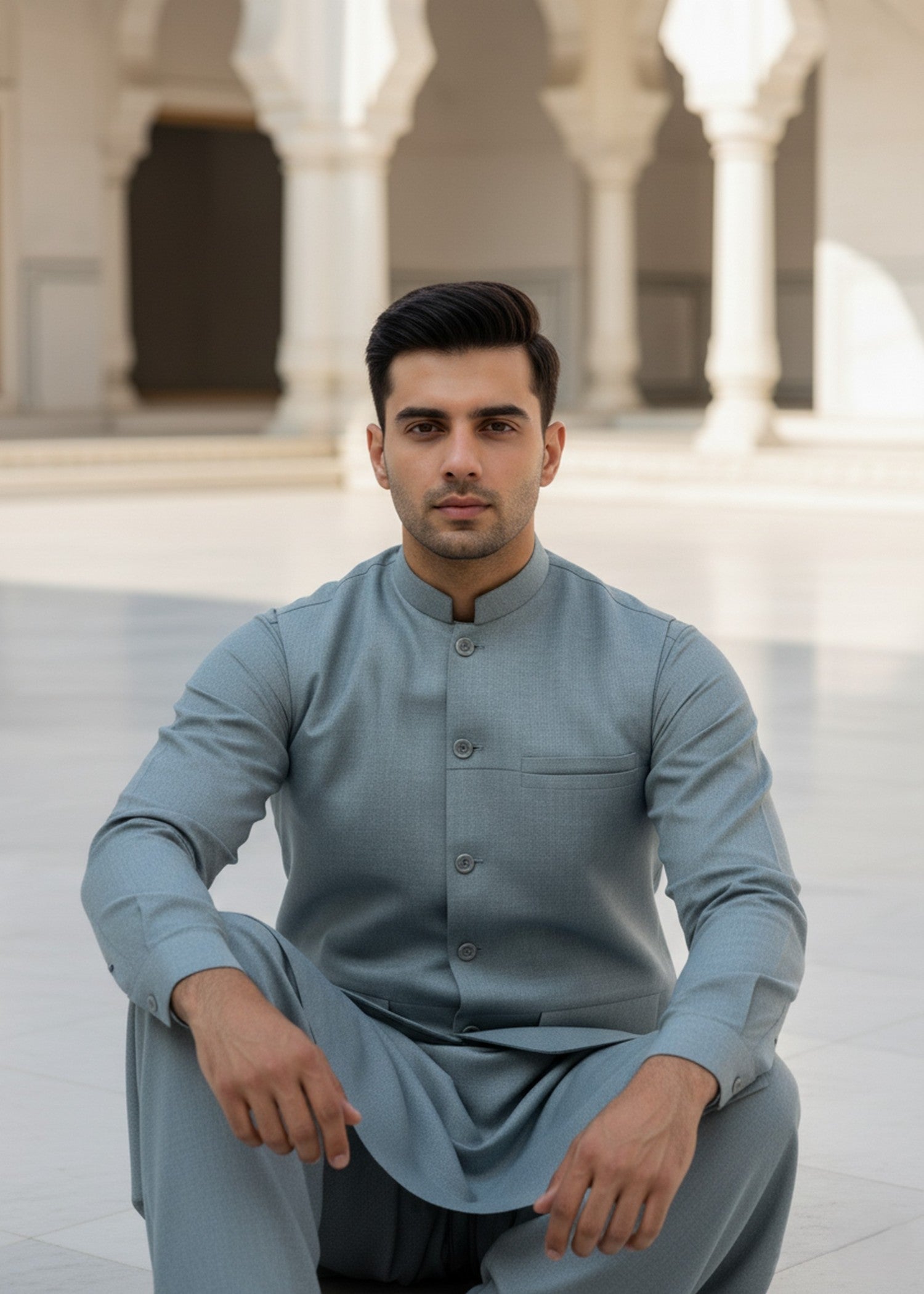 wash & wear Waistcoat in Pastel green