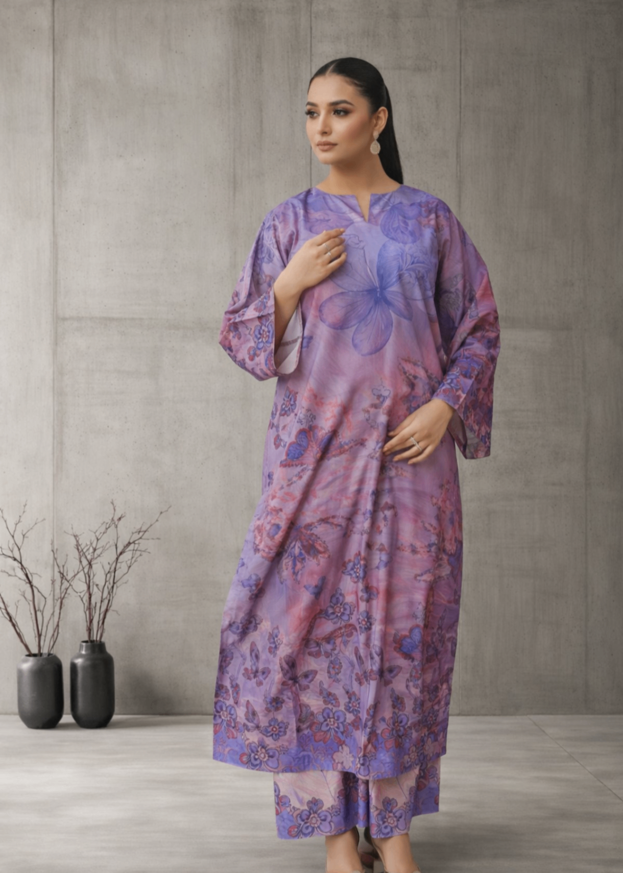 silk Co Ord Sets in Lilac, bright lavender