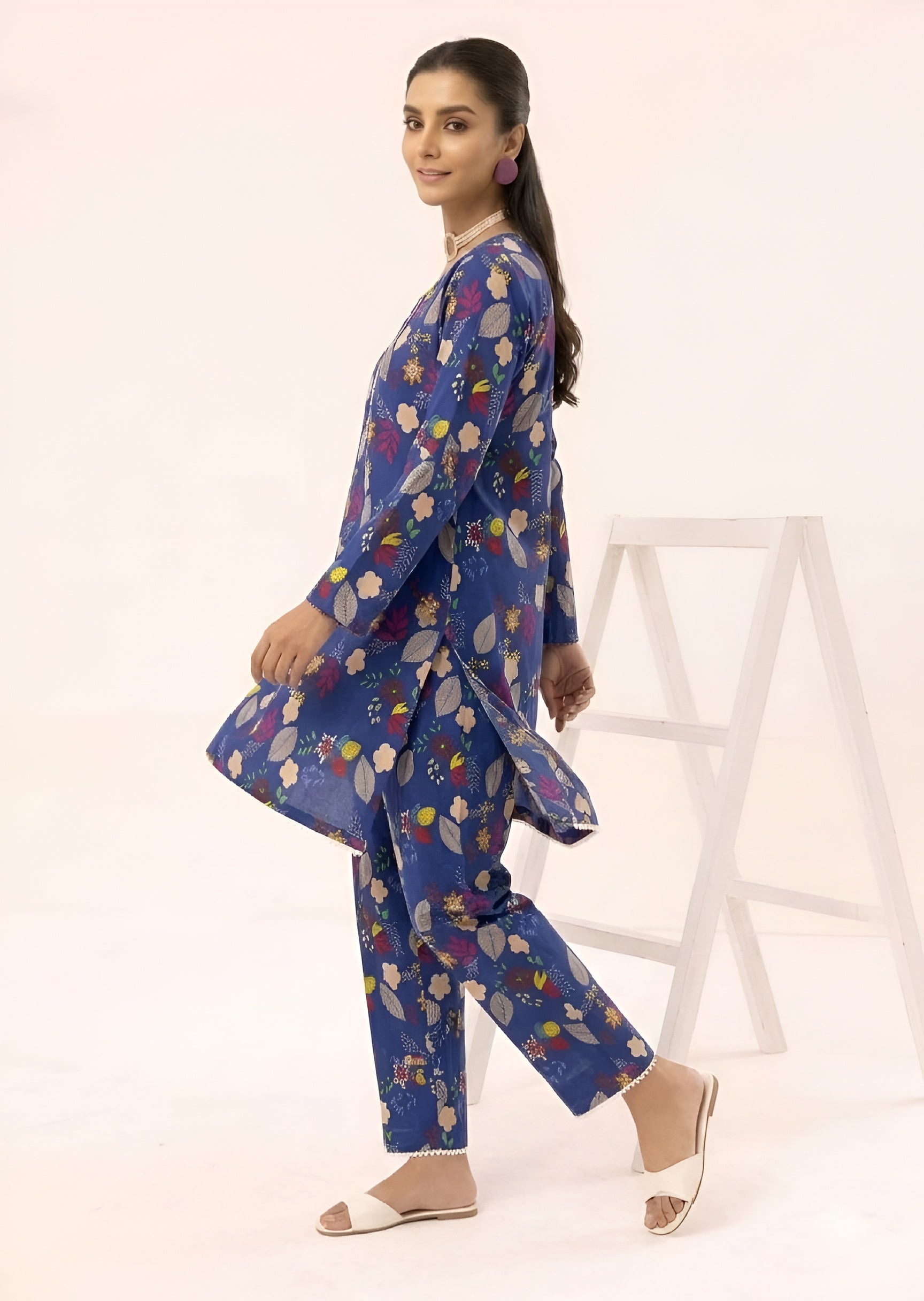 linen Co Ord Sets in Blue, multi