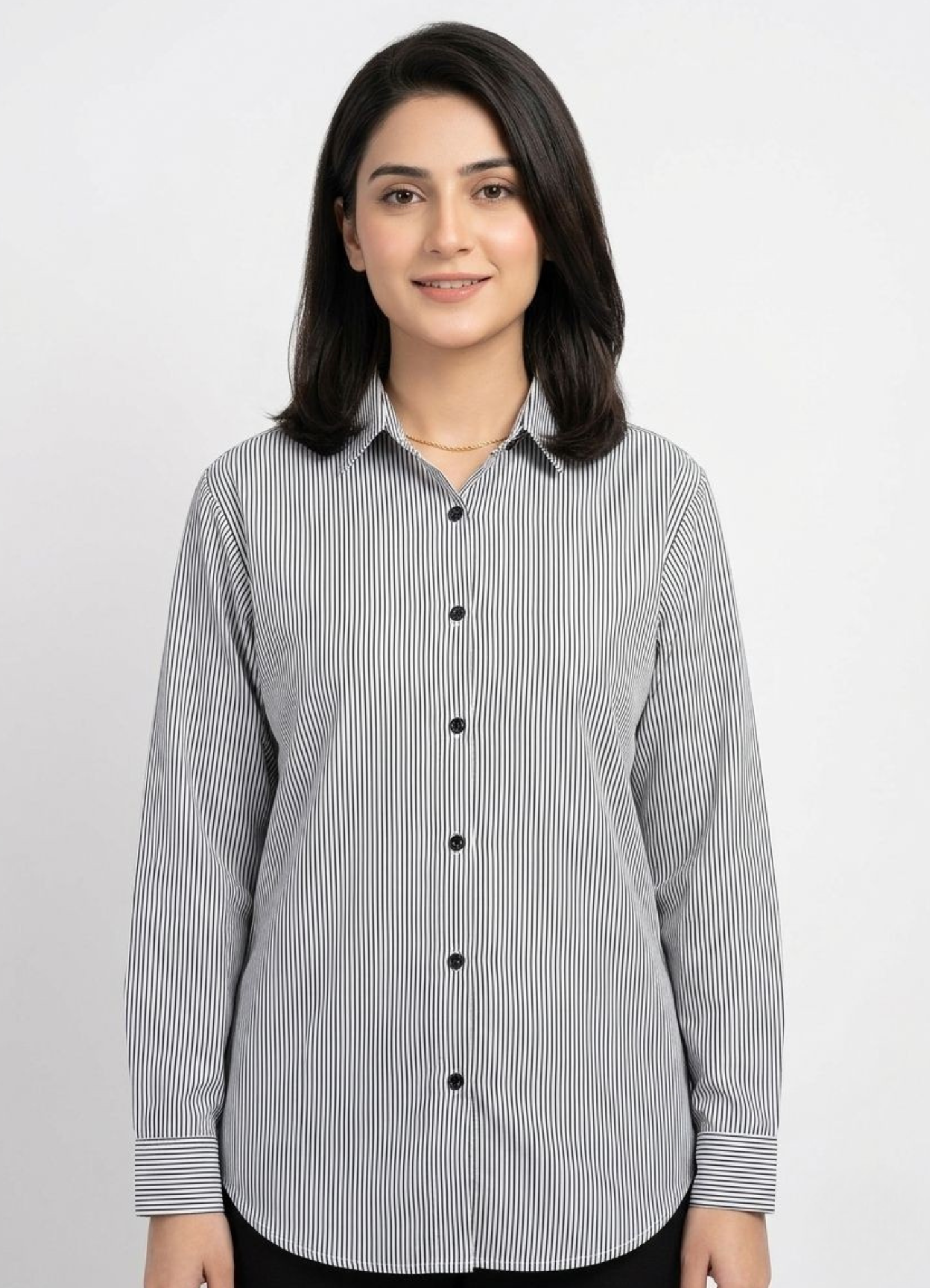 cotton silk Top in Black, white