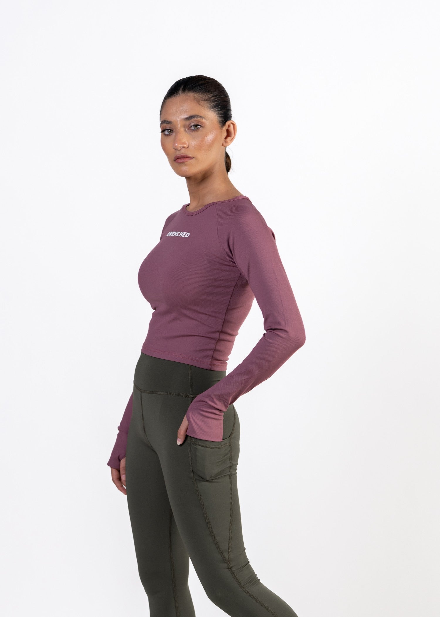 polyester nylon T Shirt in Mauve pink