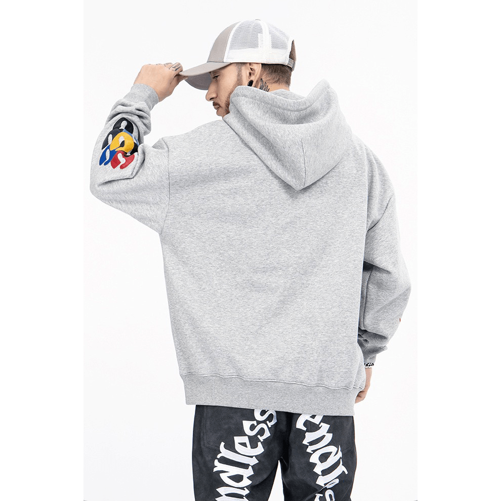 Graffiti Splash Ink Hip Hop High Street Distressed Retro Hoodie for Men and Women