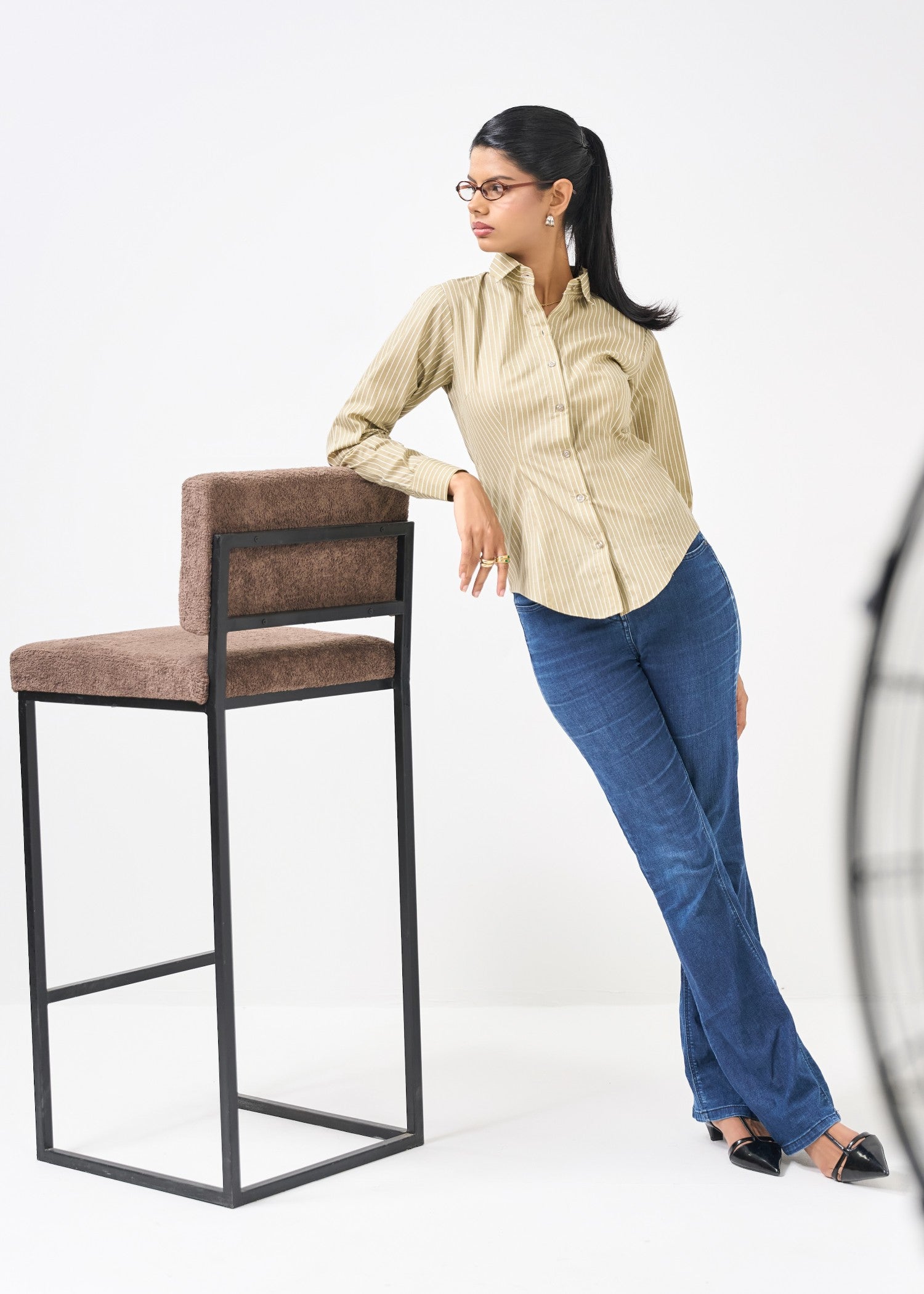 cotton Formal Shirt in Olive green