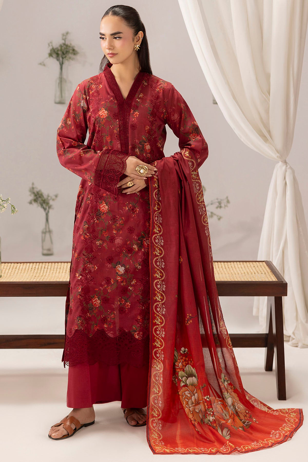 lawn Unstitched in Red