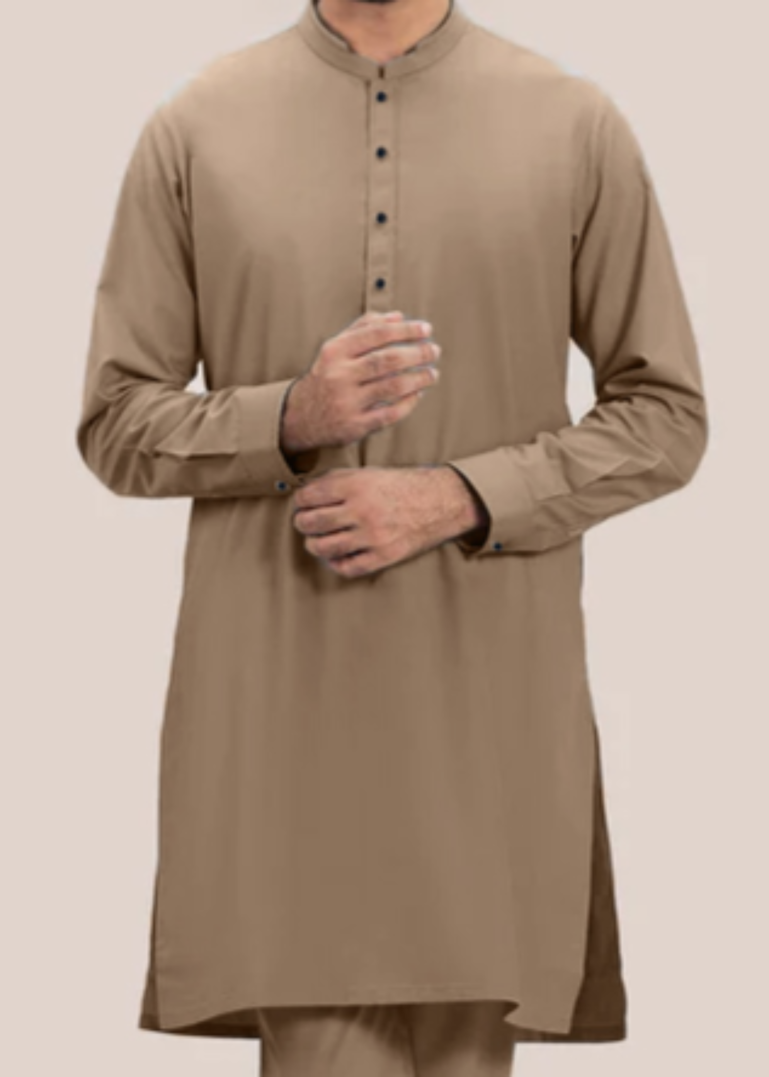 wash & wear Kurta Set in Camel brown