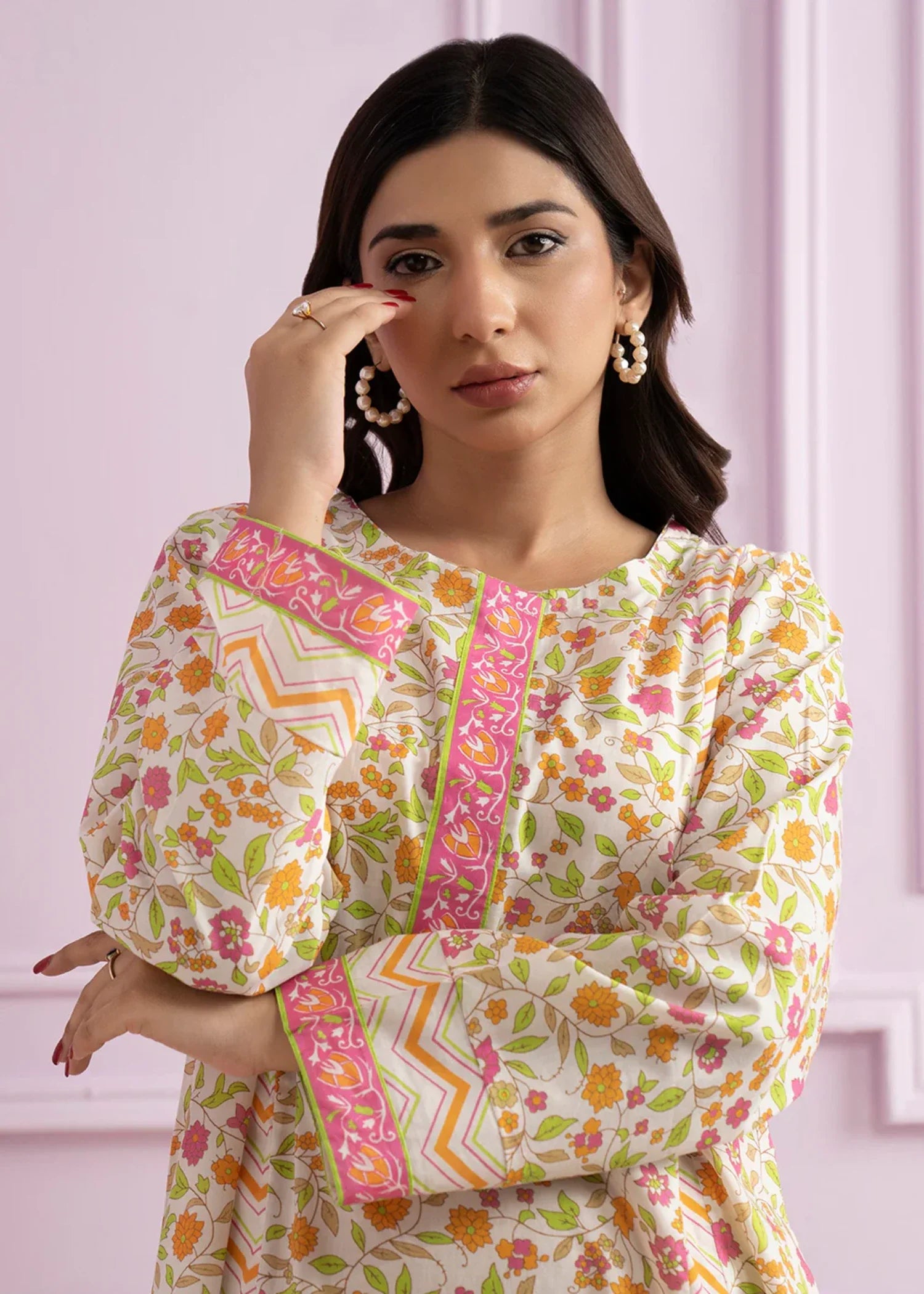 lawn Kurti in Off-white