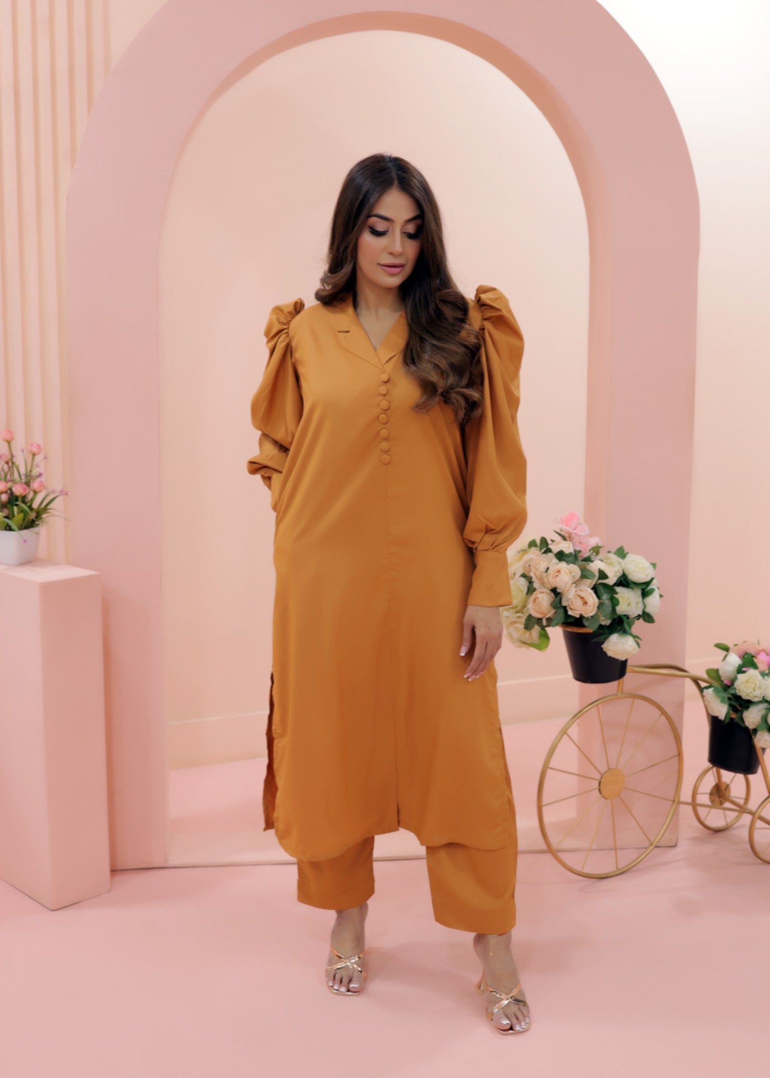 wash & wear Co Ord Sets in Mustard