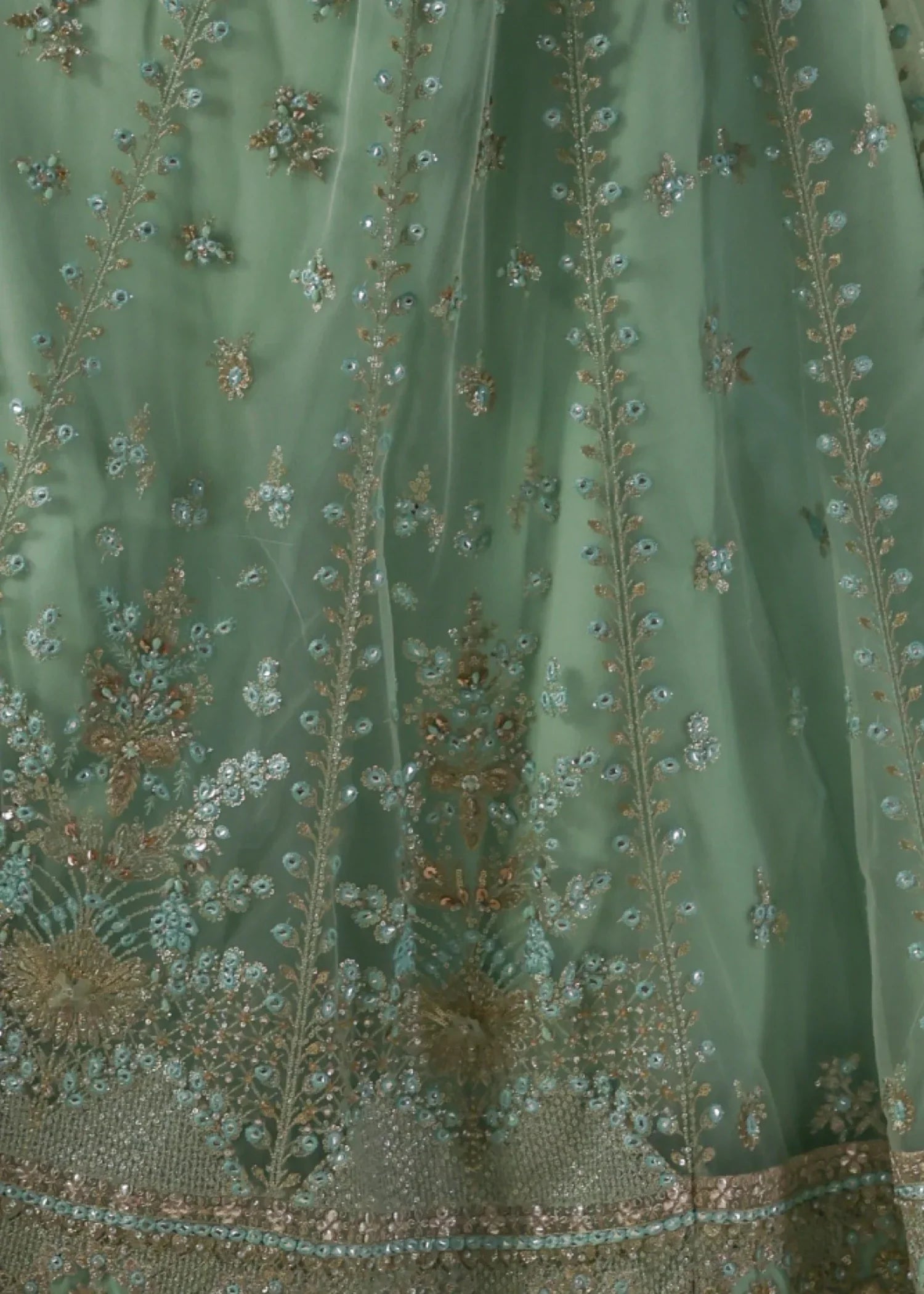 net Gown in Mint green
