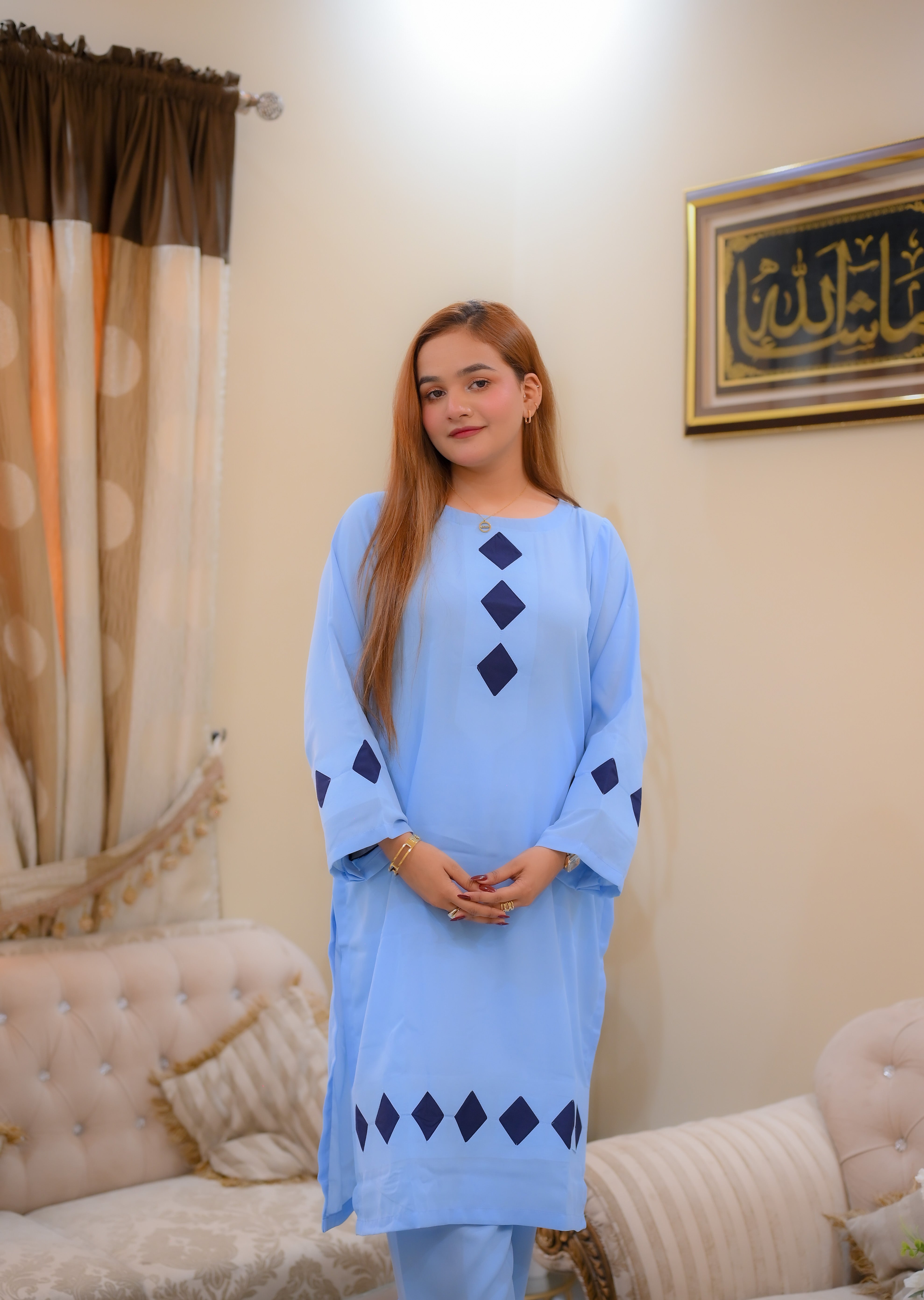 georgette Kurta Set in Sky blue