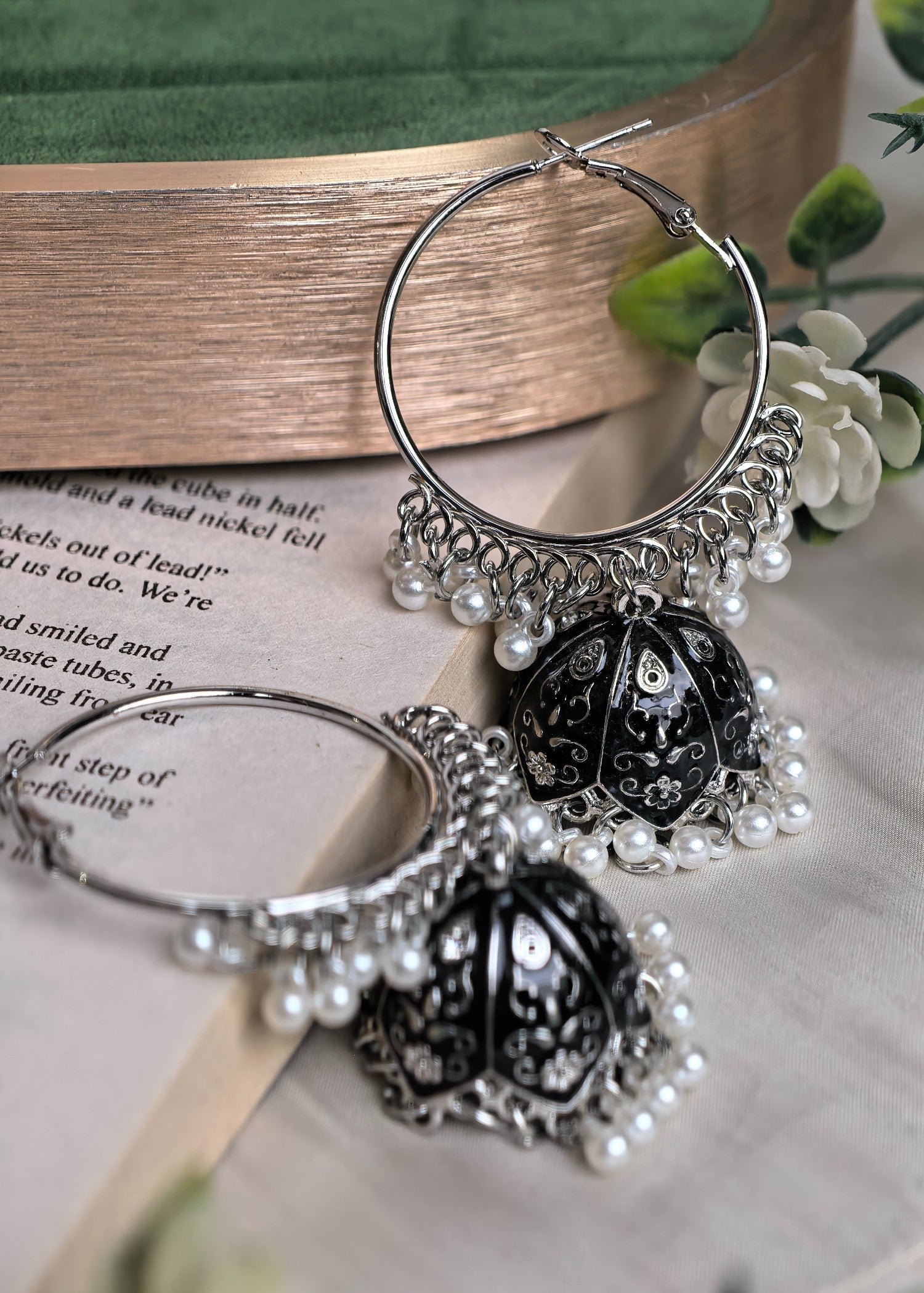 Earrings in Black Color by - Trendy Women Earrings KTJ1272