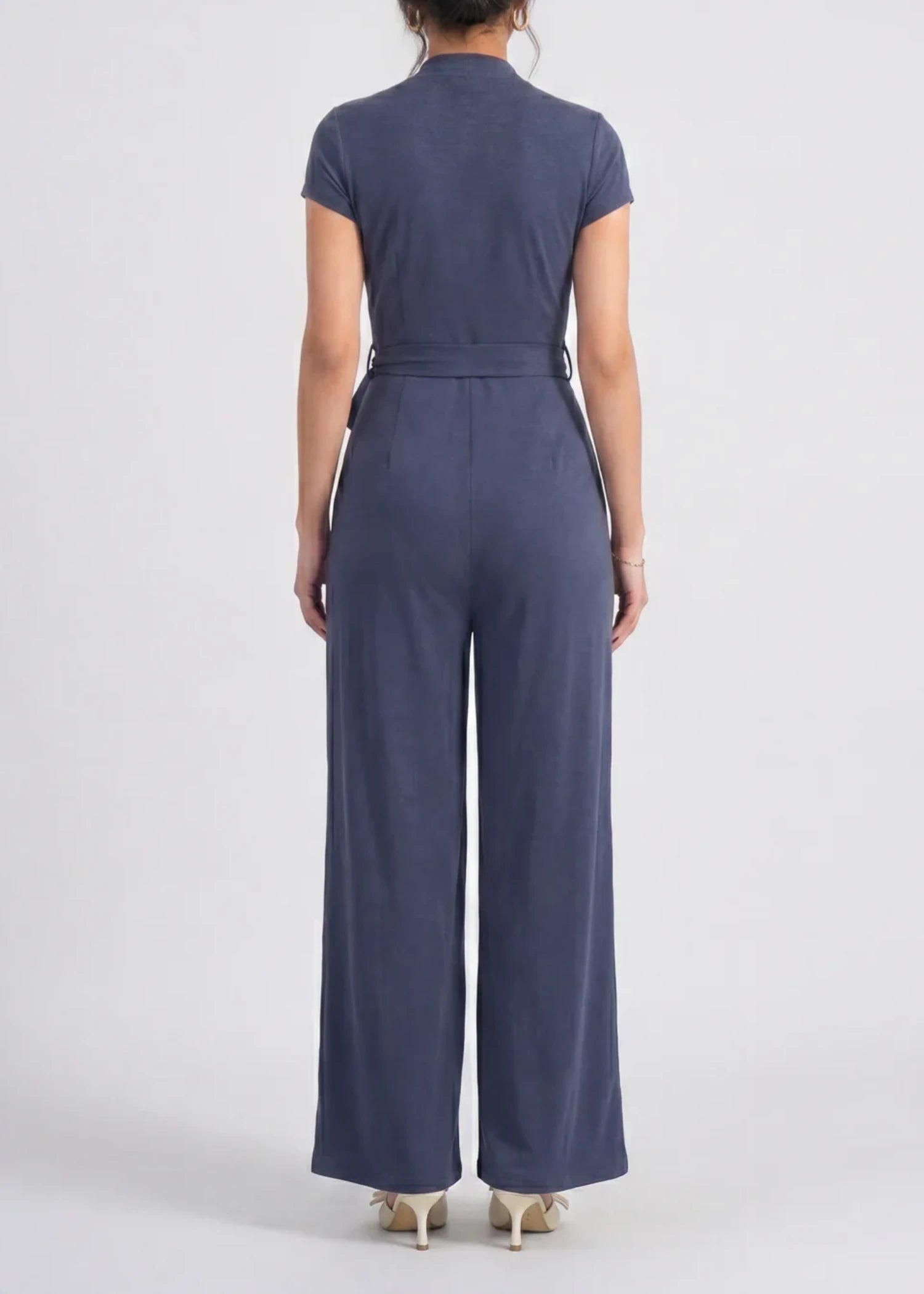 polyester Jumpsuit in Steel blue