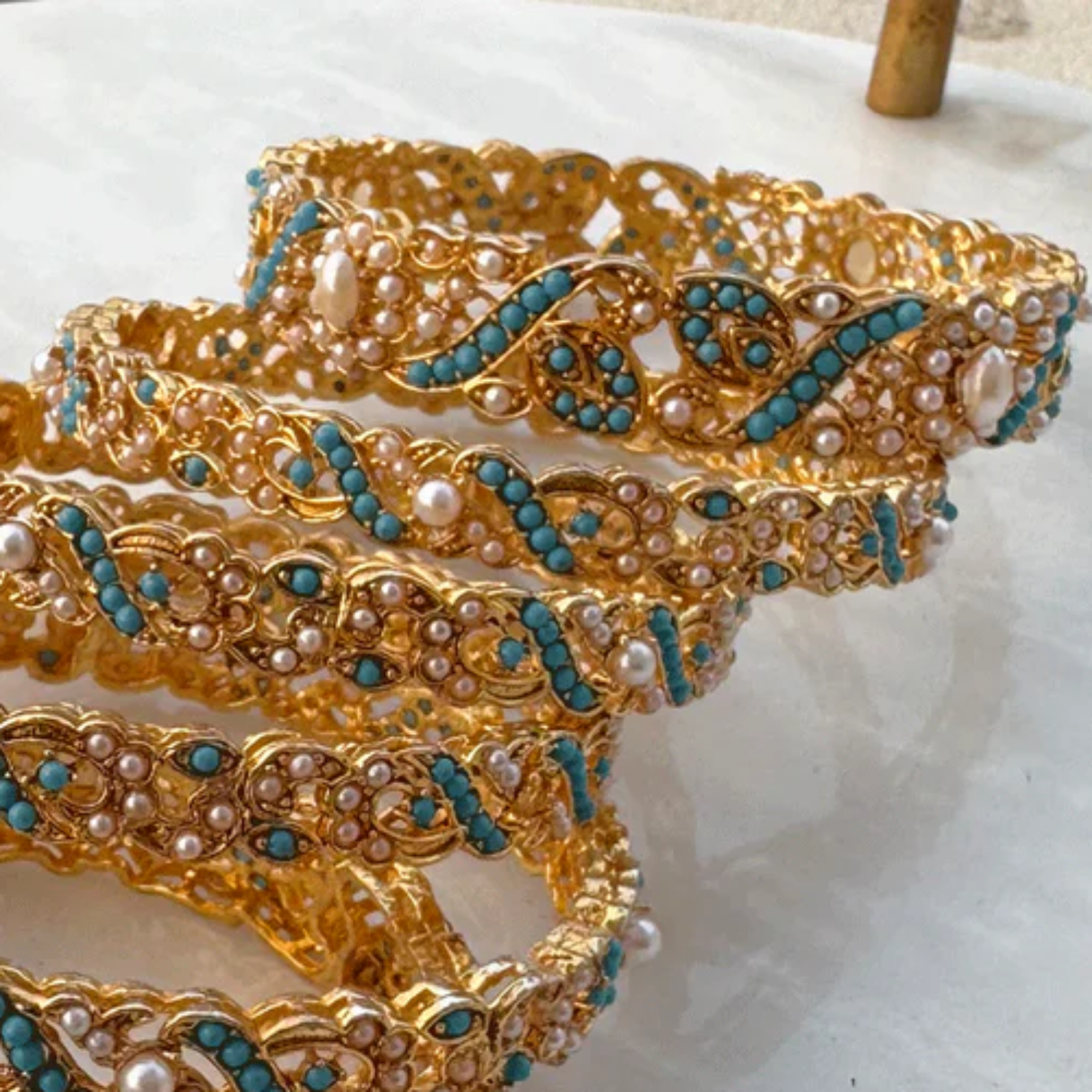 Bangles in Turquoise Color by - Trendy Women Bangles AJP2841