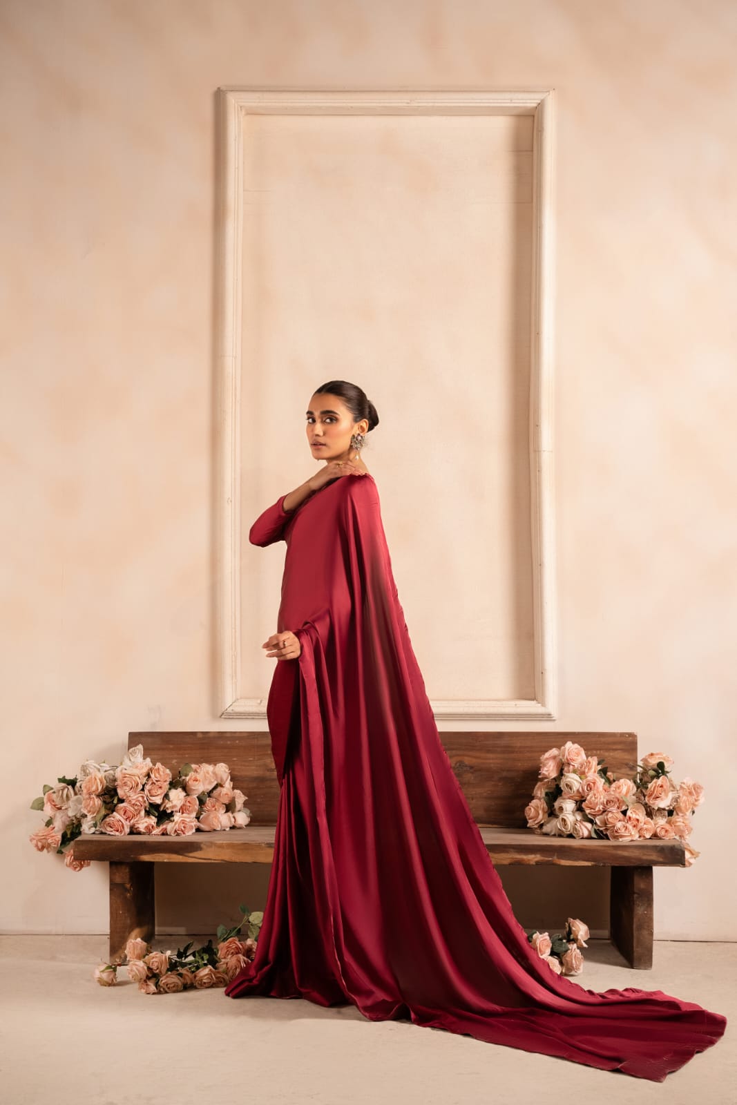 silk Saree in Maroon