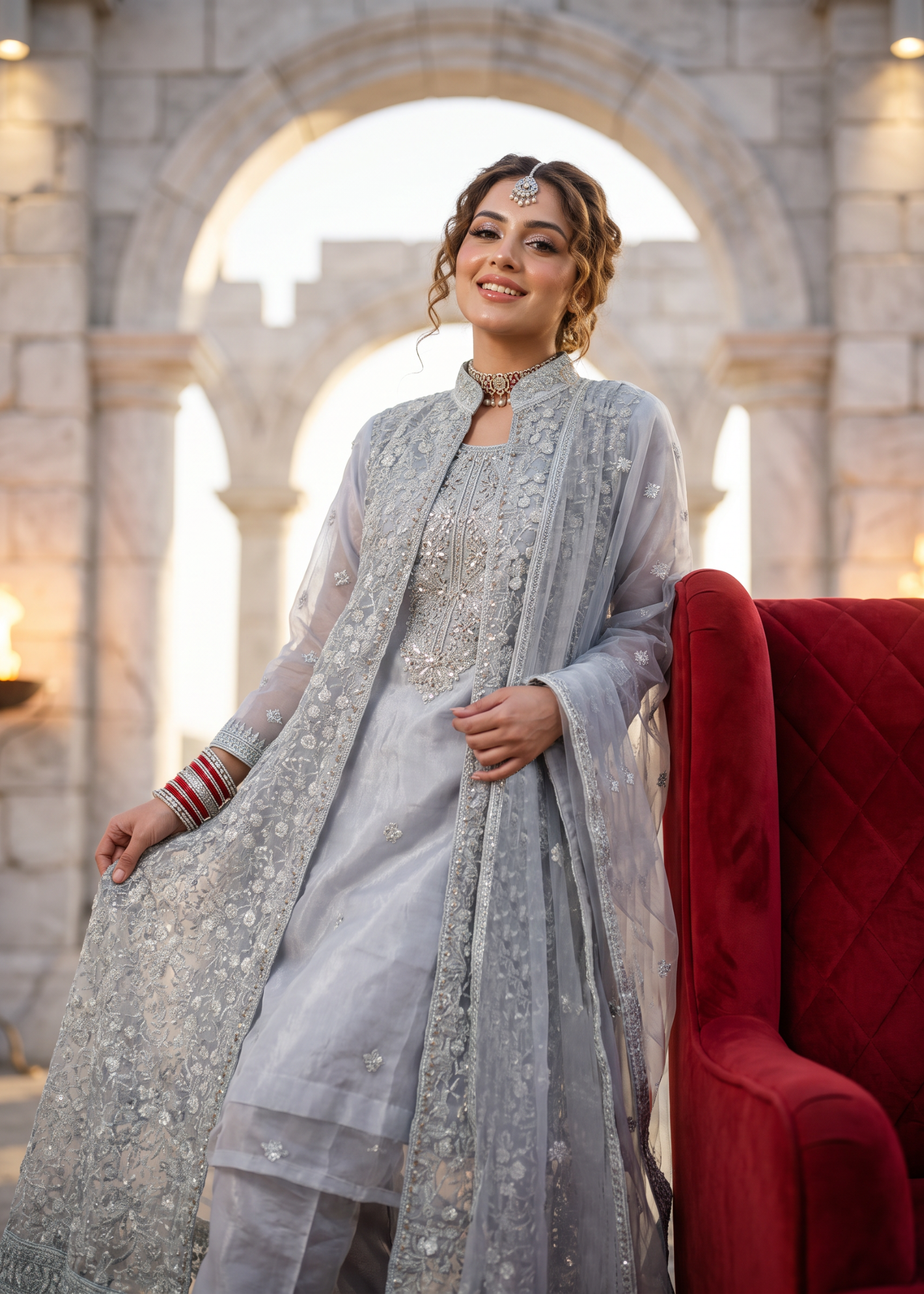 organza Gown in Light grey