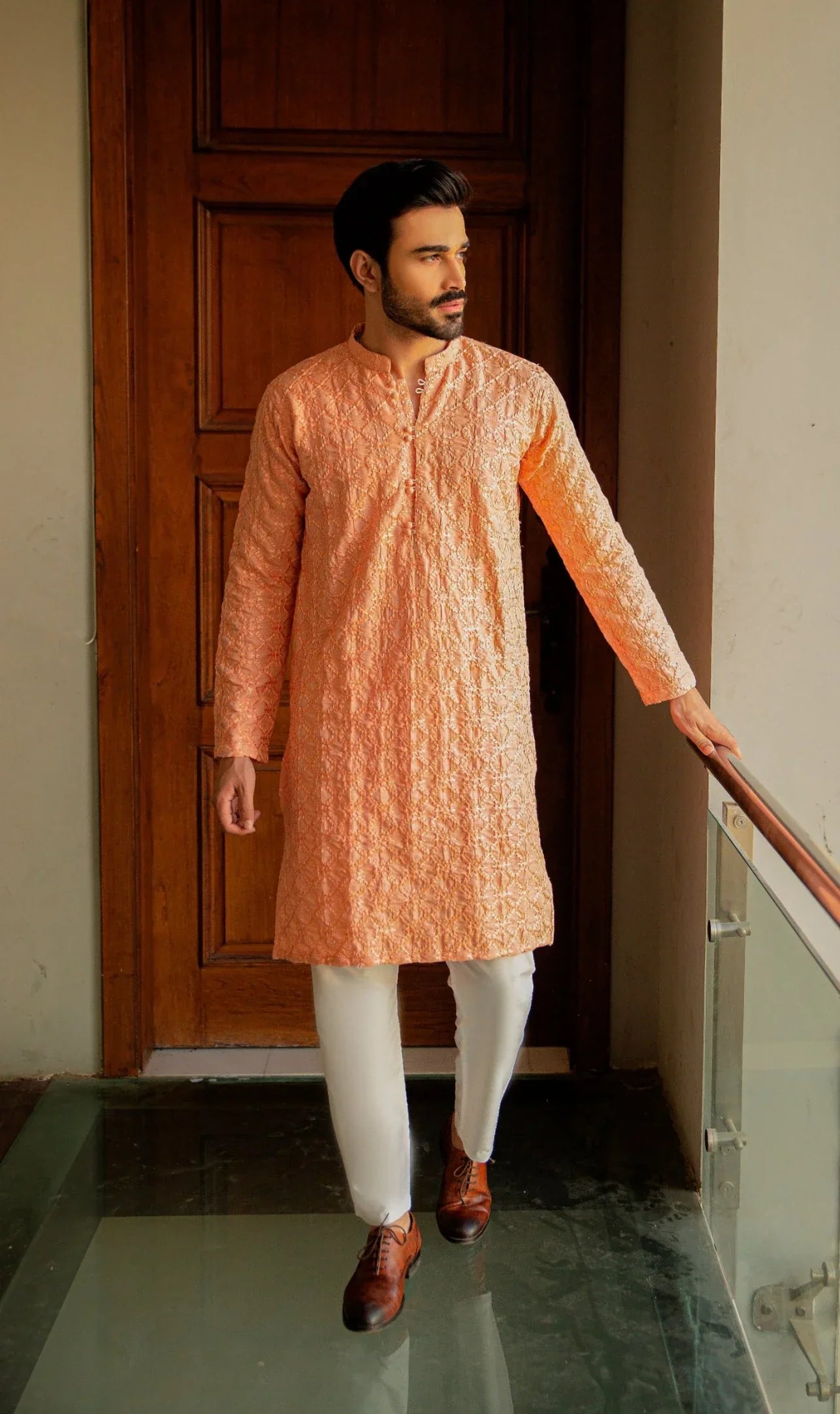 masuri Kurta Set in Pink