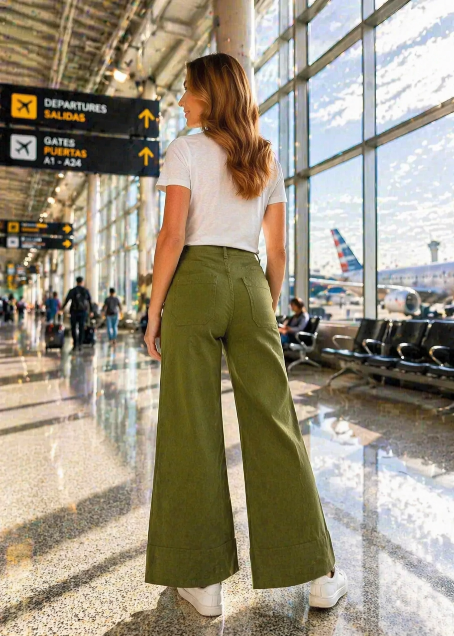 denim Jeans in Olive green