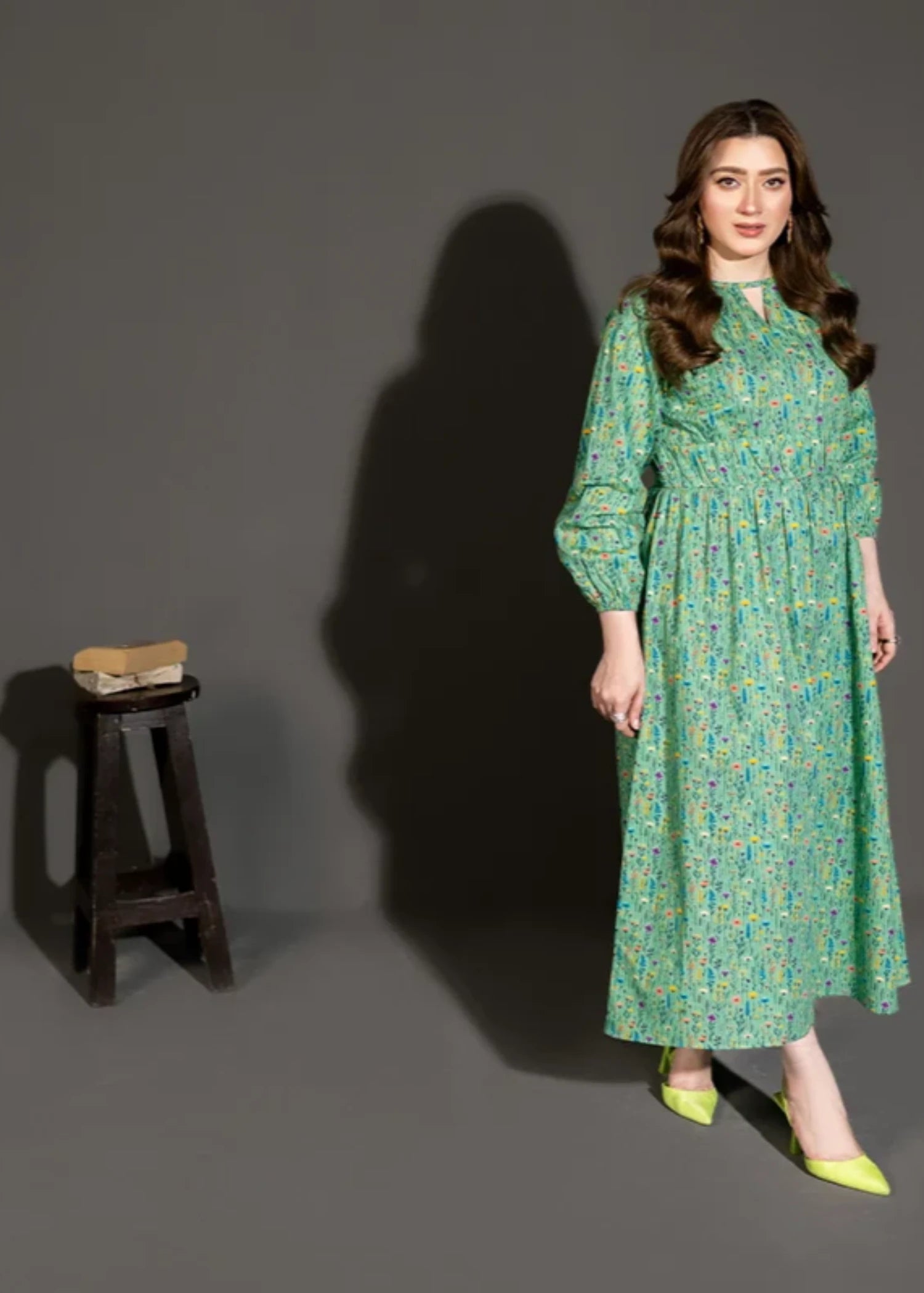 lawn Maxi in Jade green