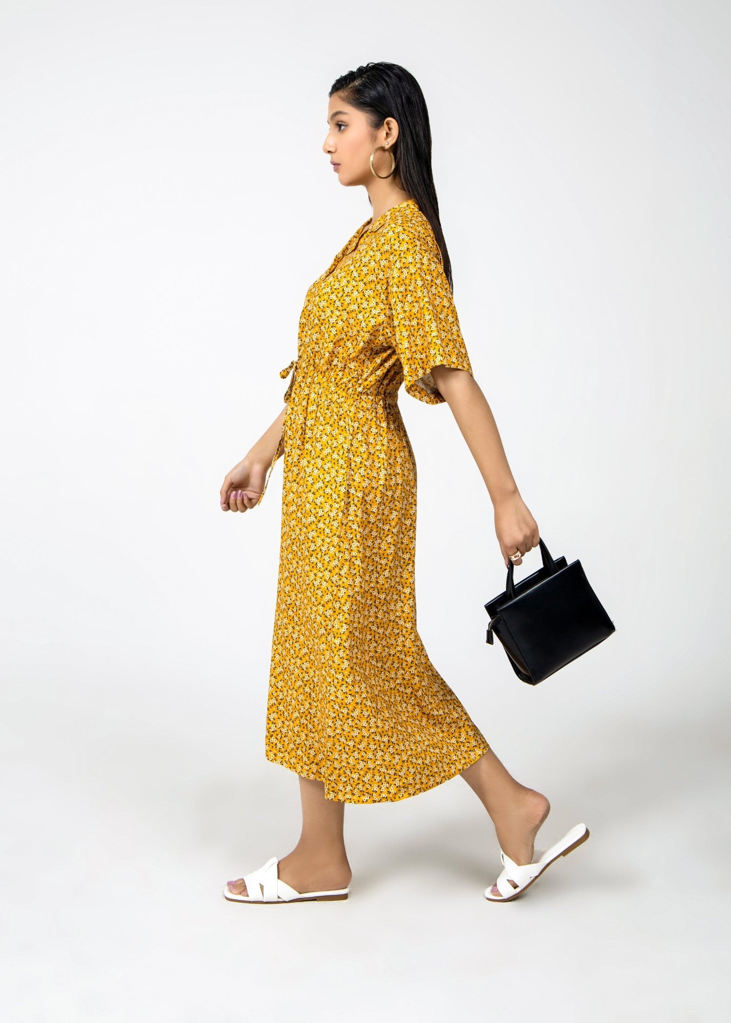viscose Dress in Mustard