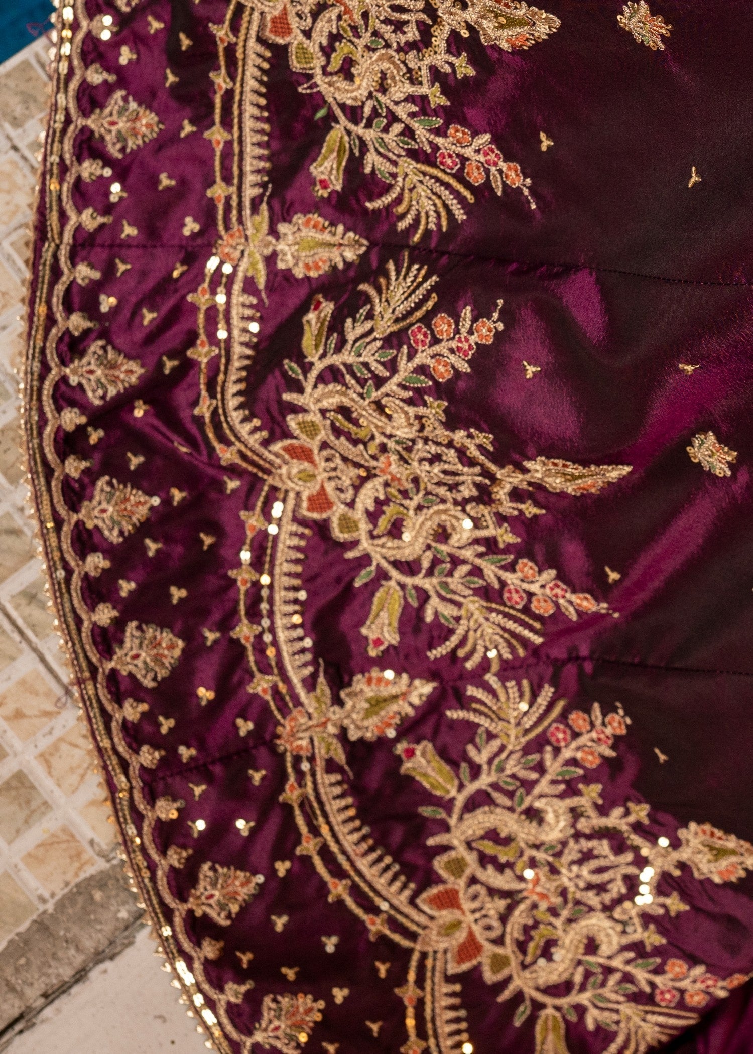 silk Pishwas in Magenta