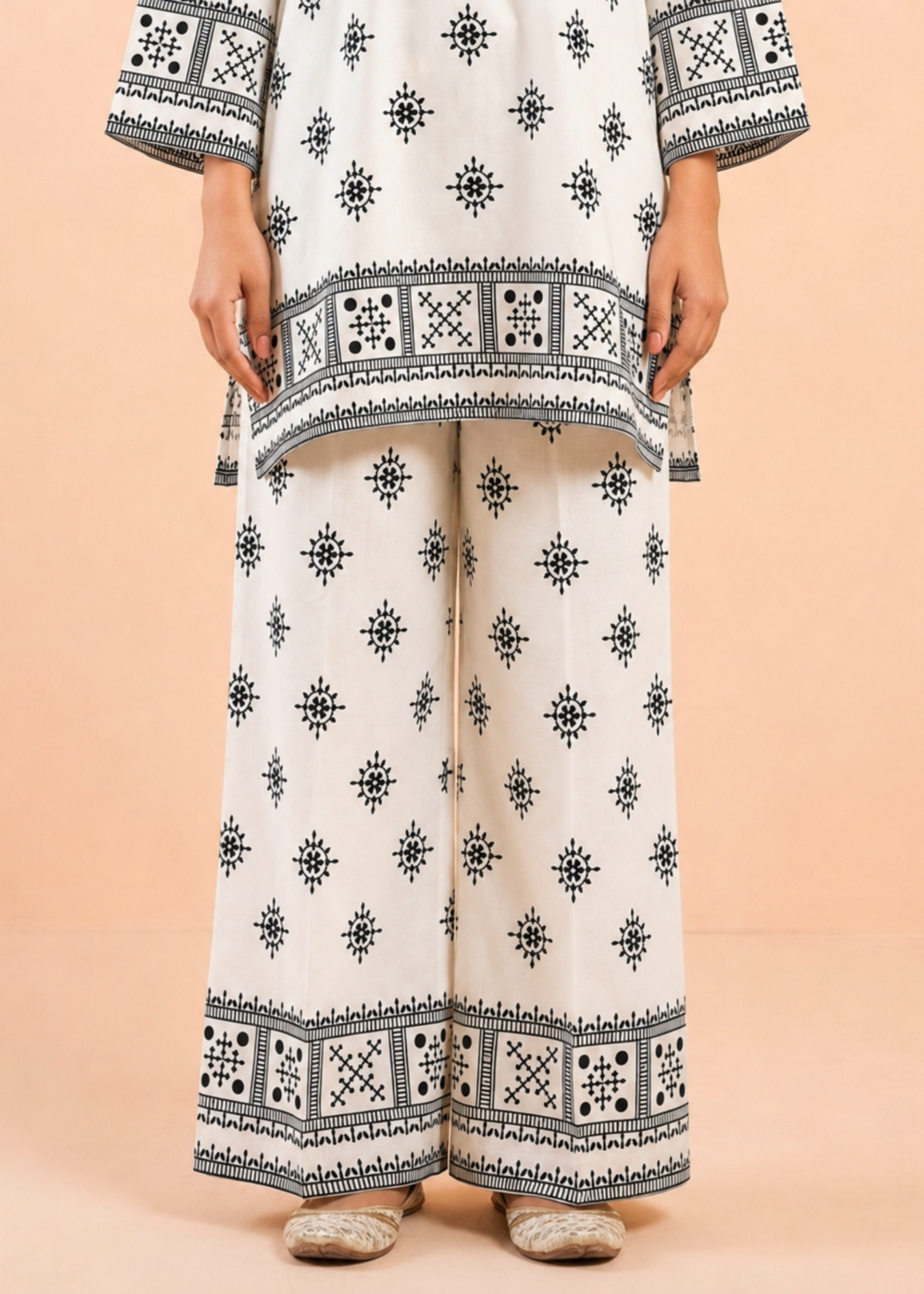 linen Co Ord Sets in White, jet black