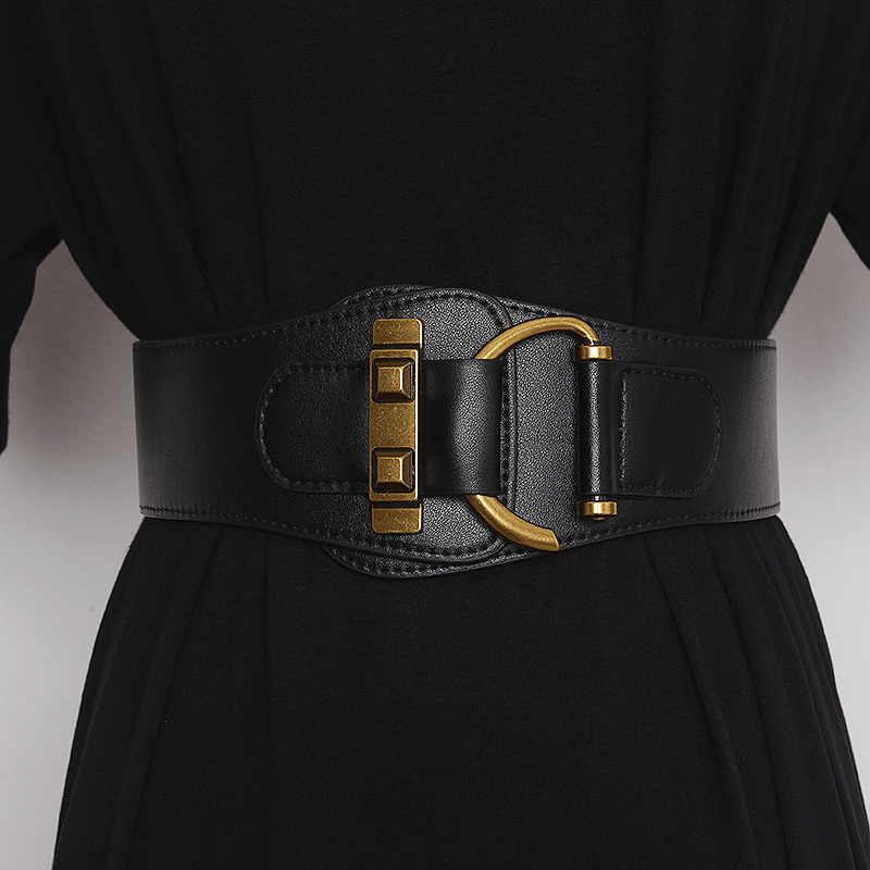 Wide Belt Women'S Elastic Decoration with Dress, Waist Sweater, Versatile Waist down Jacket, Coat Waist Seal