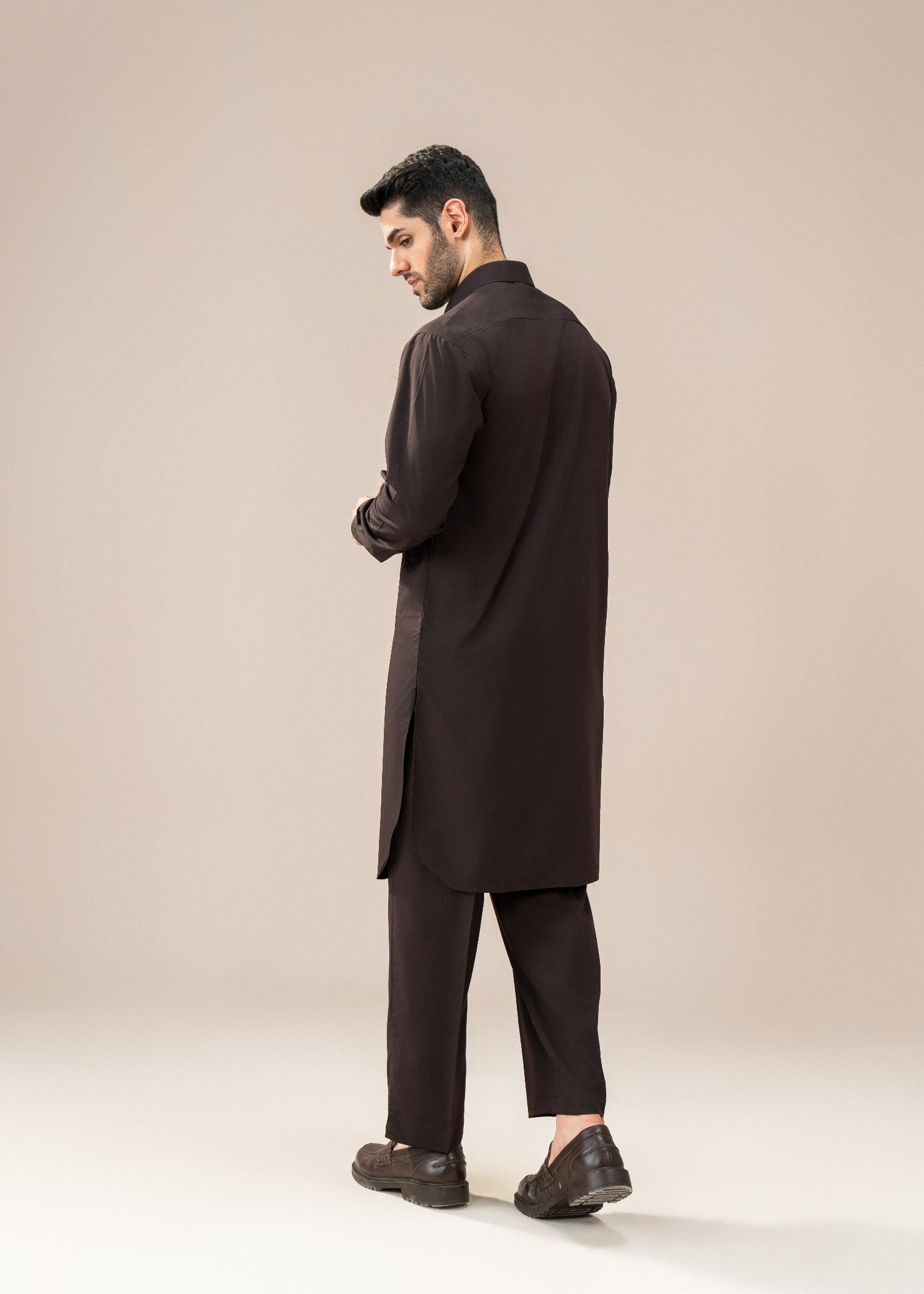 wash & wear Shalwar Kameez in Chocolate brown