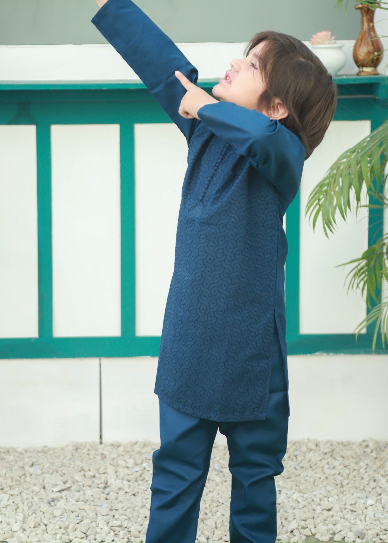 cotton Kurta Set in Sapphire blue