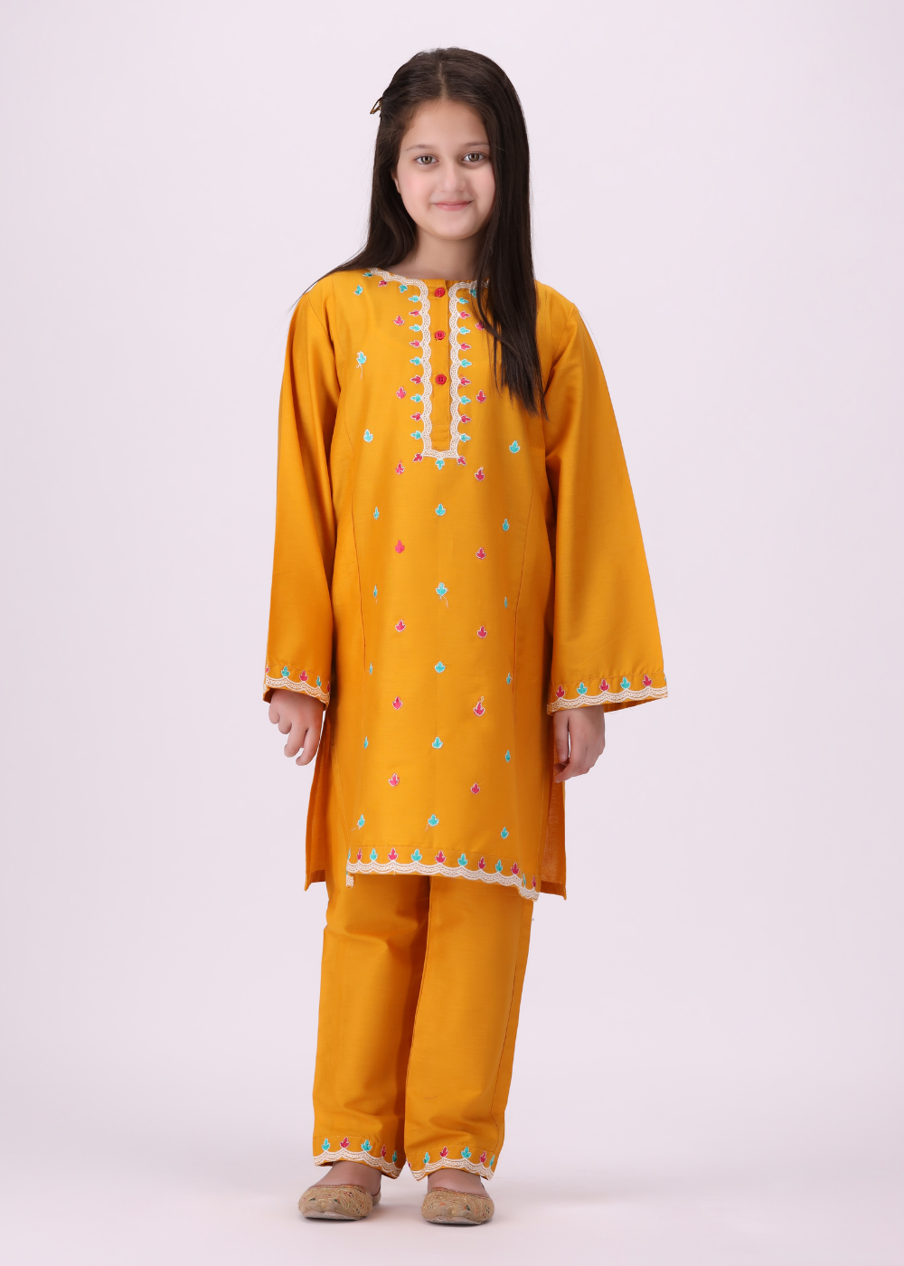 pure cotton Kurta Set in Mustard