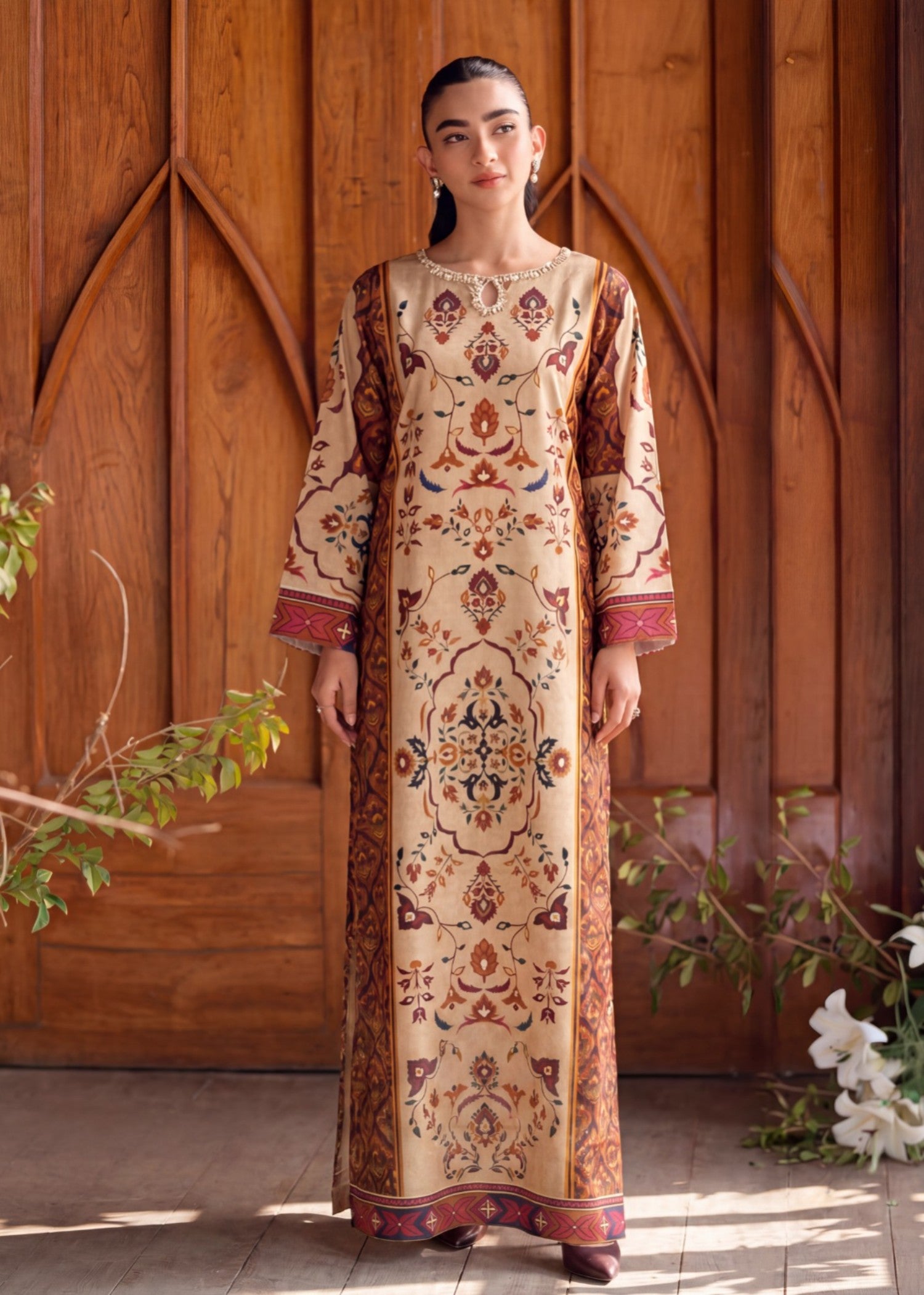 lawn Kaftan in Multi